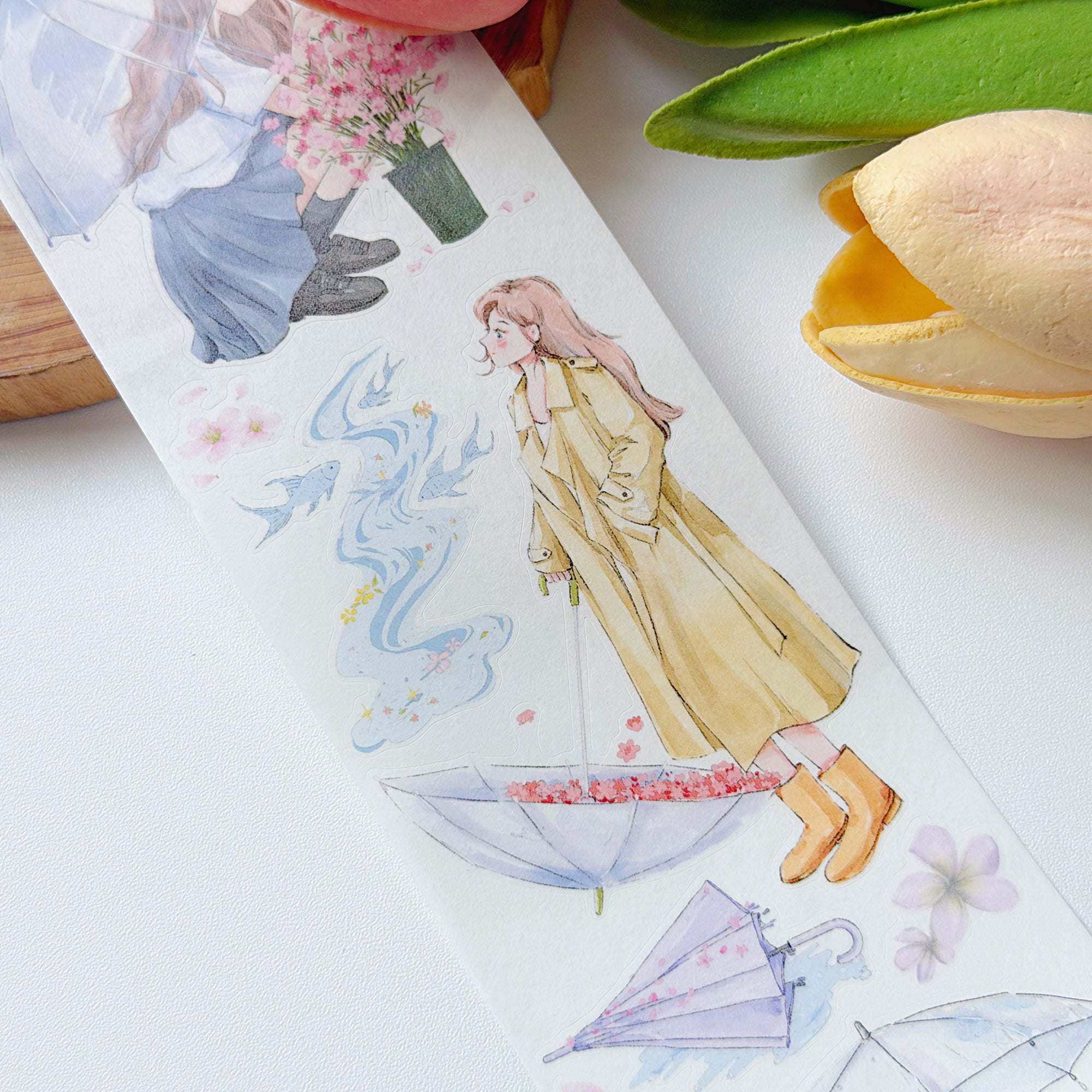 Pre-cut Morning Drizzle Wide Washi/PET Tape | The Washi Tape Shop. Beautiful Washi and Decorative Tape For Bullet Journals, Gift Wrapping, Planner Decoration and DIY Projects