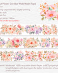 Pre-cut Flower Corridor Wide Washi / PET Tape