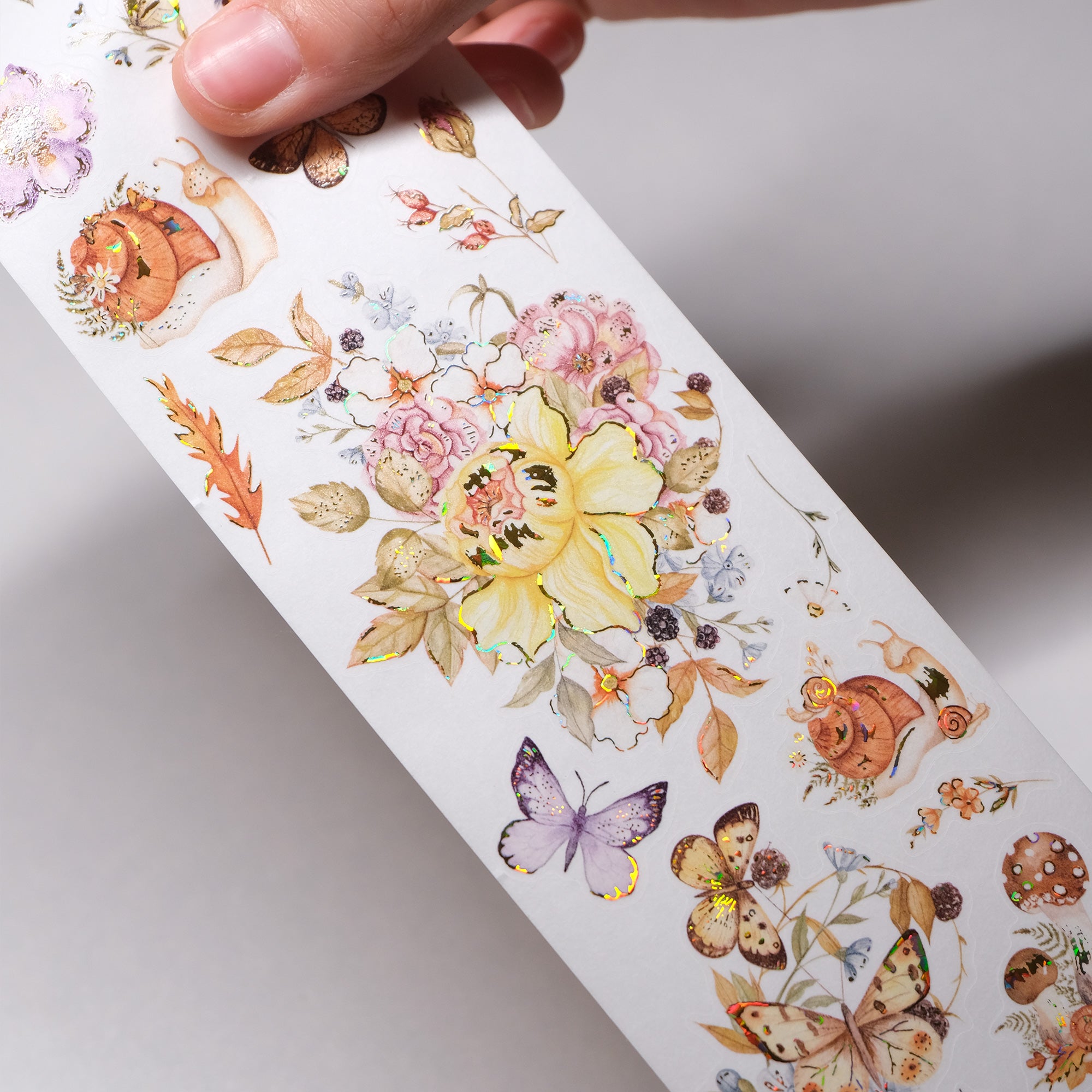 Pre-cut Golden Harvest Wide Washi/PET Tape (Seashell Gilded)