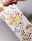 Pre-cut Golden Harvest Wide Washi/PET Tape (Seashell Gilded)