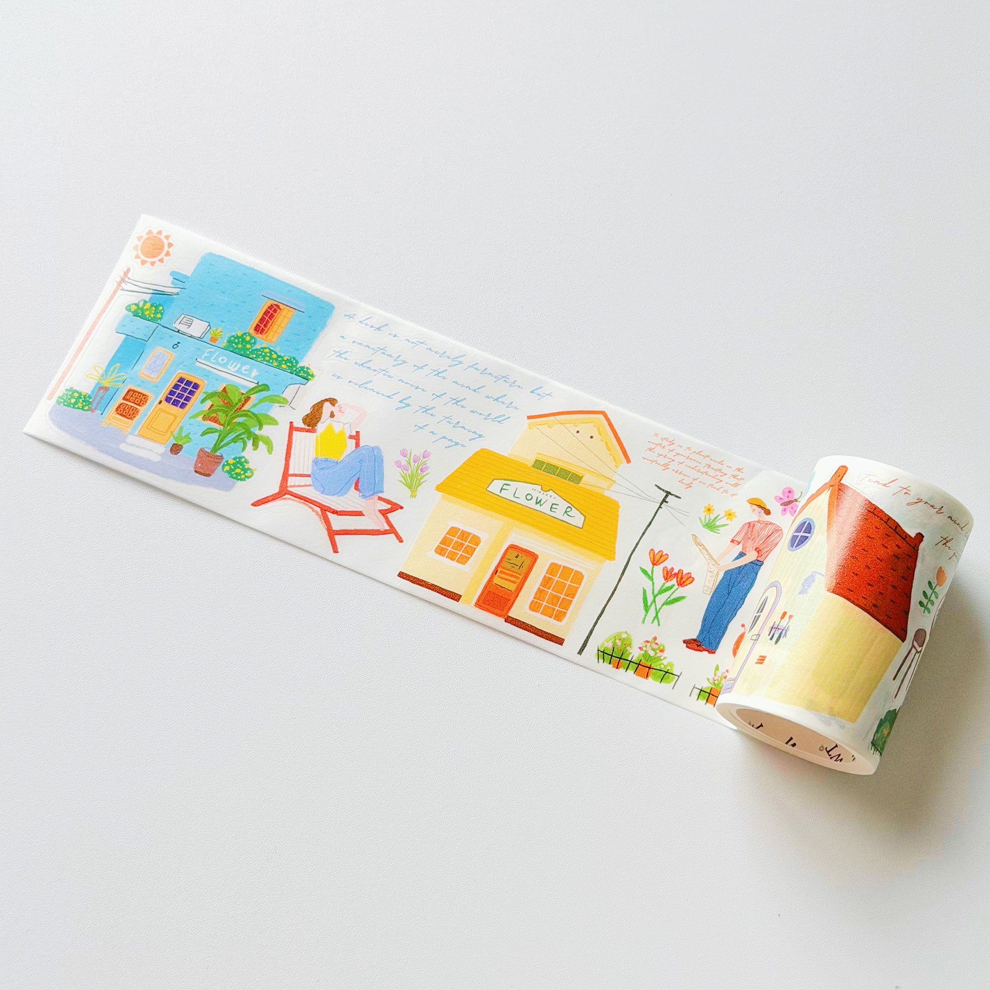 Pre-cut Bloom House Wide Washi/PET Tape | The Washi Tape Shop. Beautiful Washi and Decorative Tape For Bullet Journals, Gift Wrapping, Planner Decoration and DIY Projects