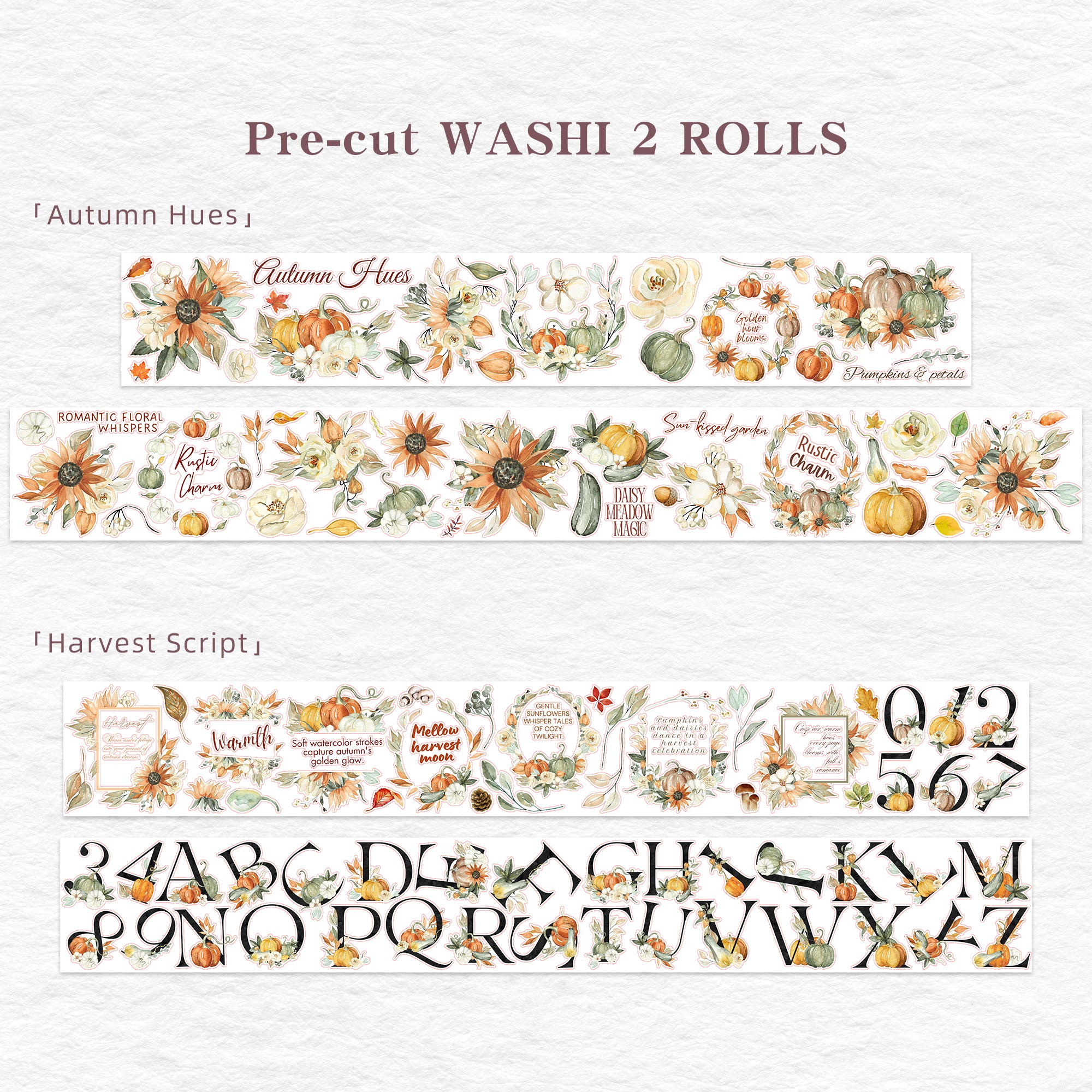 Pre-cut Autumn Hues Bundle | The Washi Tape Shop. Beautiful Washi and Decorative Tape For Bullet Journals, Gift Wrapping, Planner Decoration and DIY Projects
