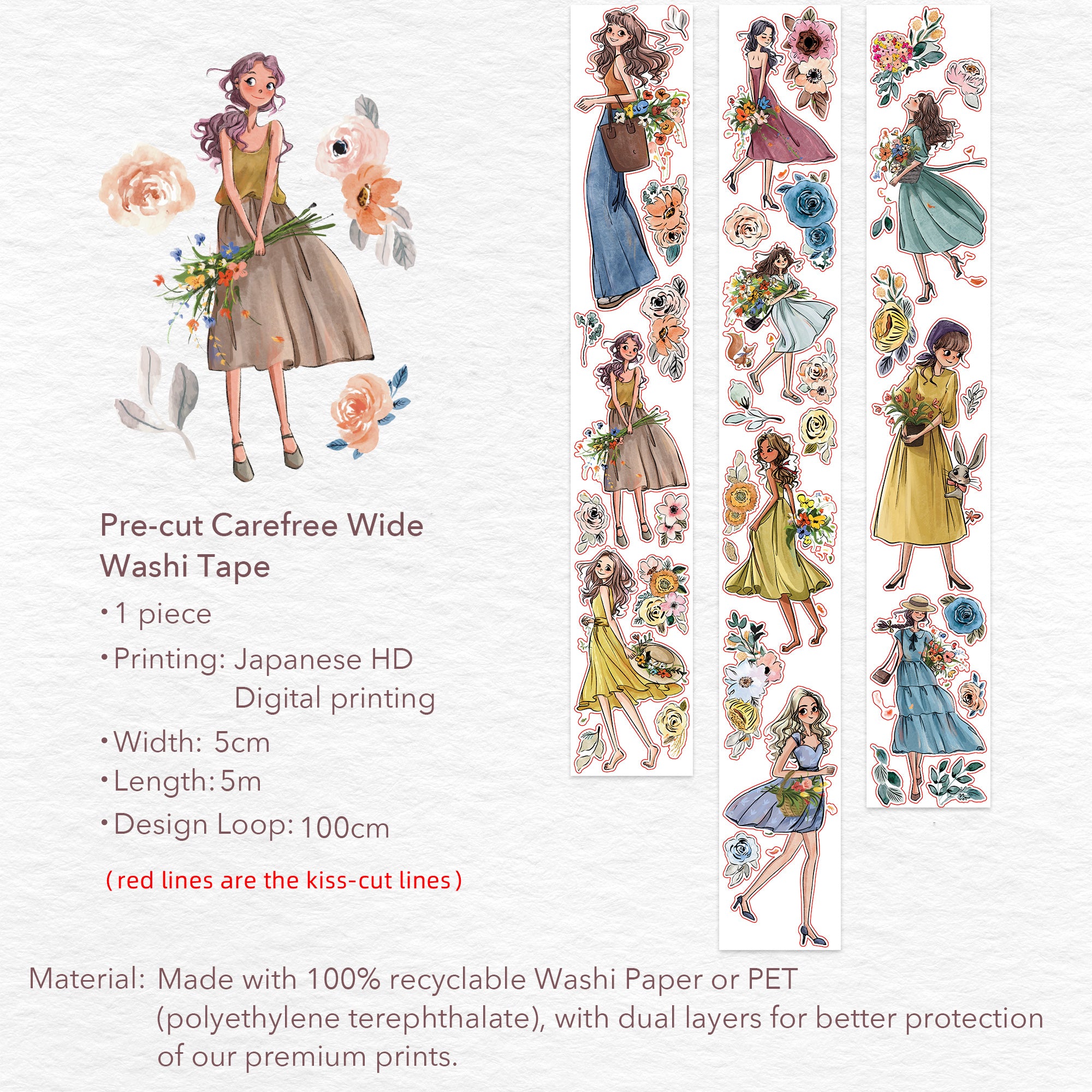 Carefree Wide Washi/PET Tape