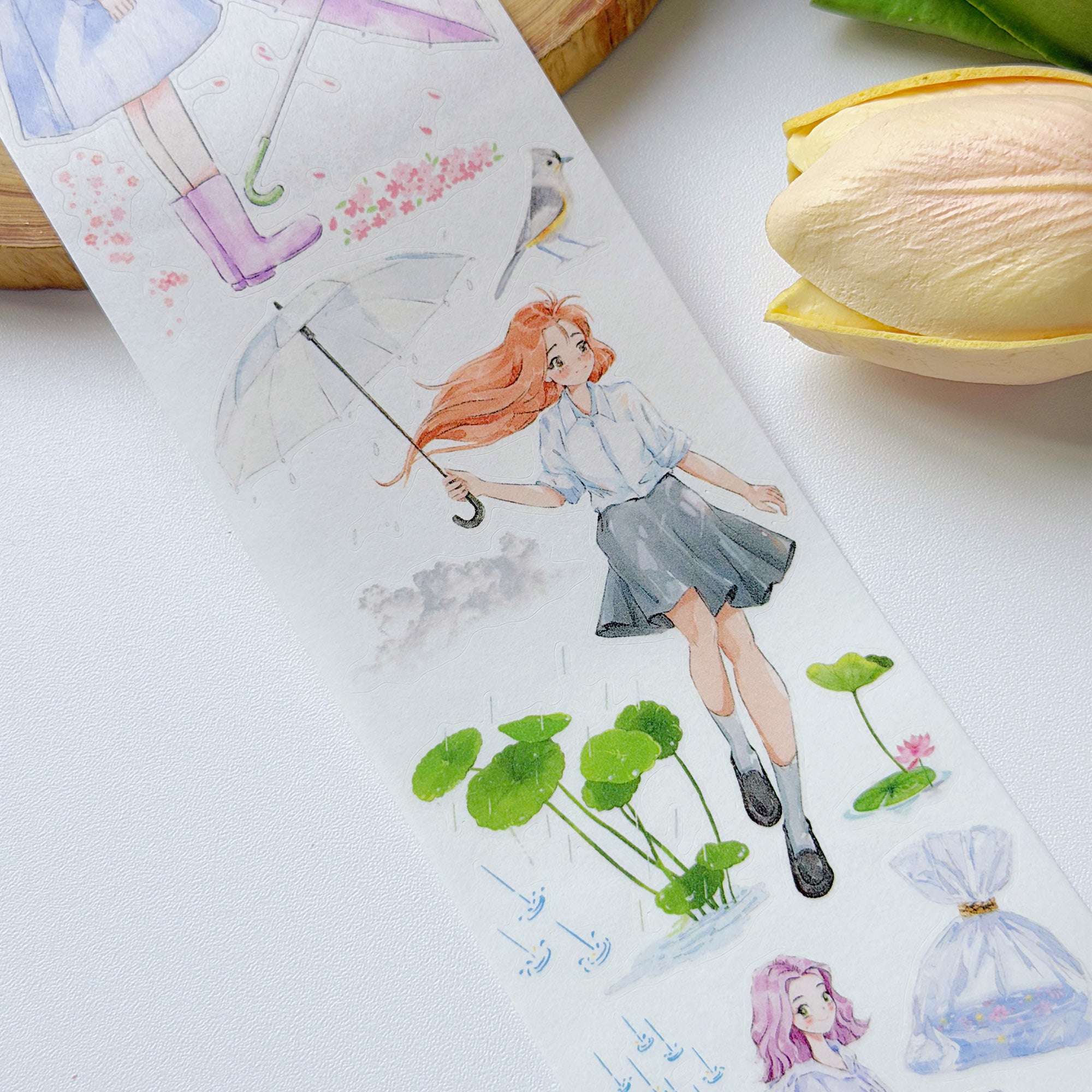 Pre-cut Morning Dew Wide Washi/PET Tape | The Washi Tape Shop