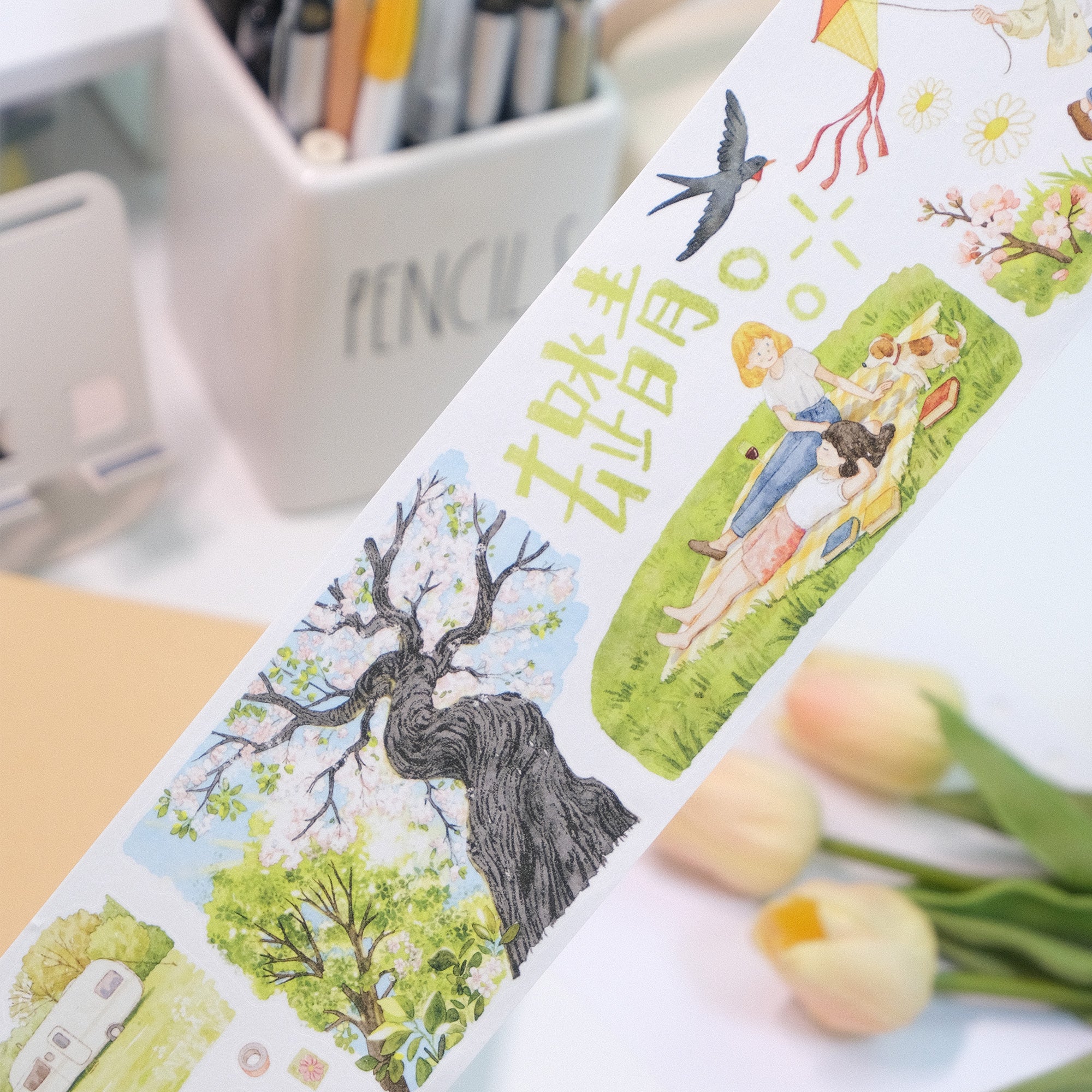 Pre-cut Sakura Voyage Wide Washi/PET Tape | The Washi Tape Shop. Beautiful Washi and Decorative Tape For Bullet Journals, Gift Wrapping, Planner Decoration and DIY Projects