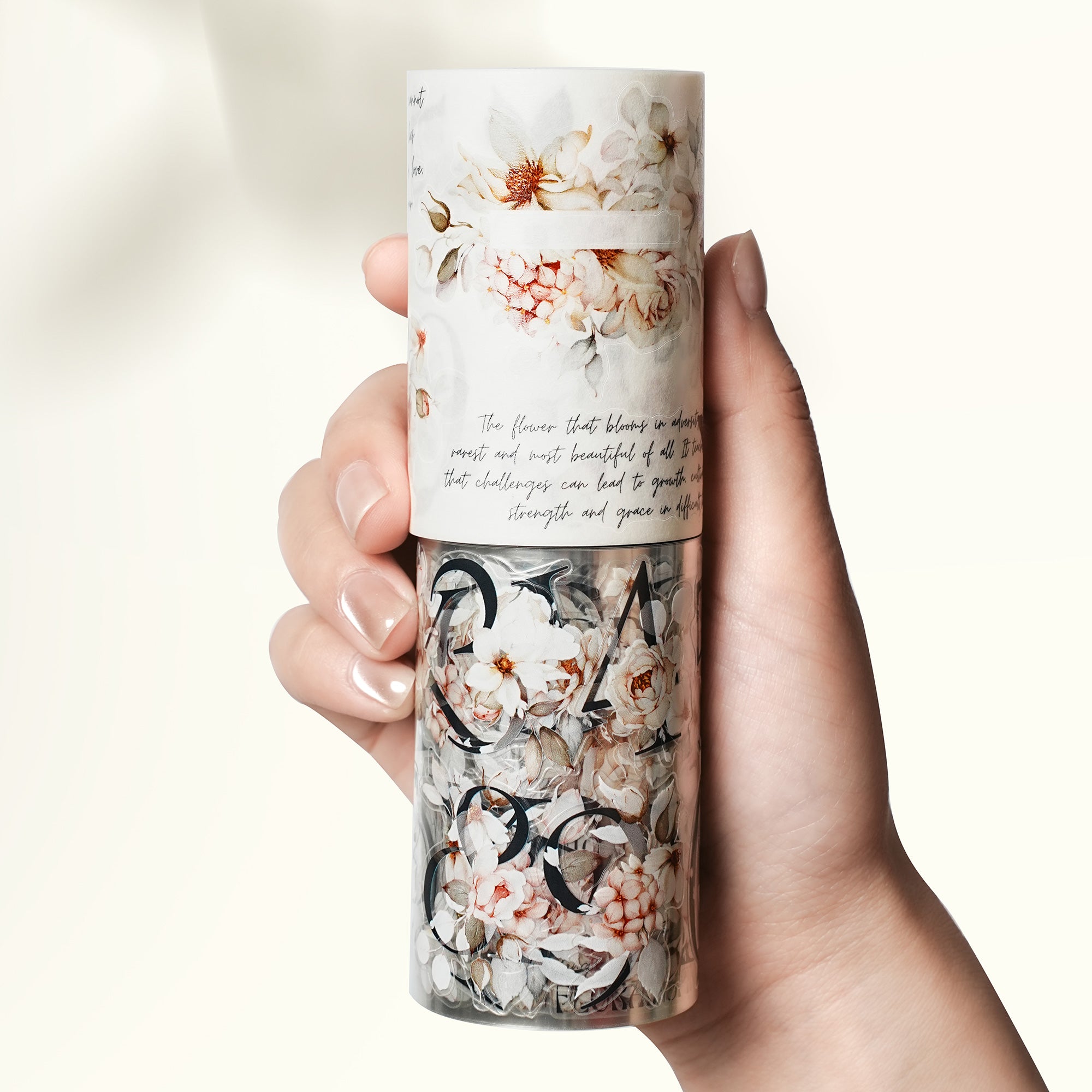 Pre-cut Rosé Scripts Wide Washi/PET Tape | The Washi Tape Shop