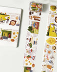 Pre-cut Autumn Friends Wide Washi/PET Tape