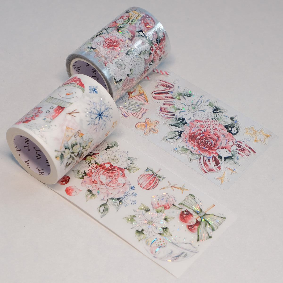 Pre-cut Holly Bloom Wide Washi/PET Tape (Seashell Gilded)