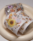Pre-cut Golden Harvest Wide Washi/PET Tape (Seashell Gilded)