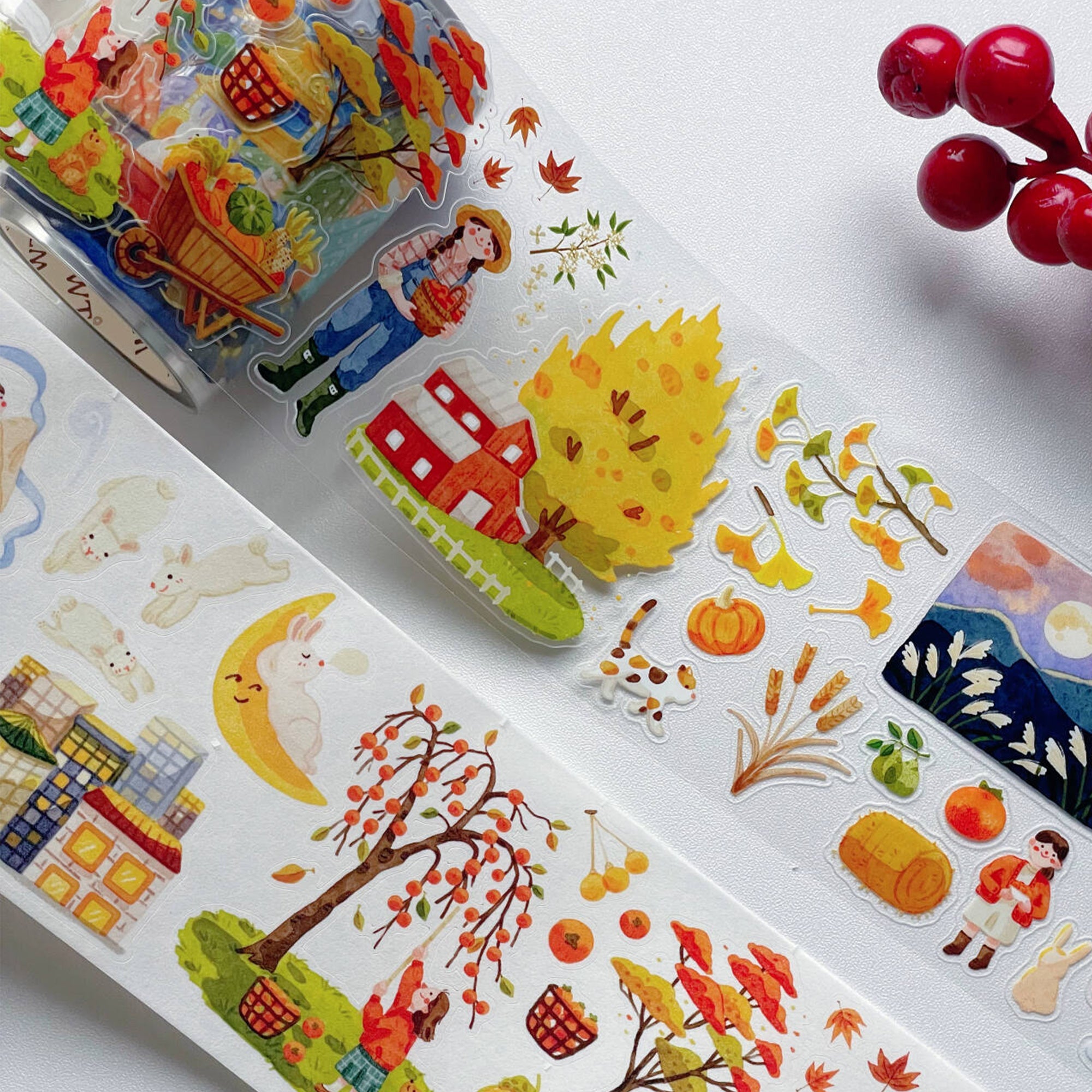 Pre-cut Moon Festival Wide Washi/PET Tape