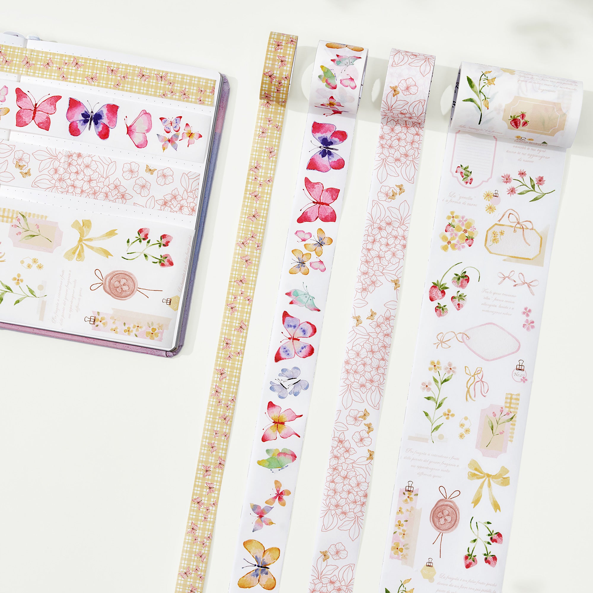 Fragole & Farfalle Washi Tape Sticker Set | The Washi Tape Shop. Beautiful Washi and Decorative Tape For Bullet Journals, Gift Wrapping, Planner Decoration and DIY Projects