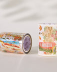 Pre-cut Autumn Village Wide Washi/PET Tape (Seashell Gilded)