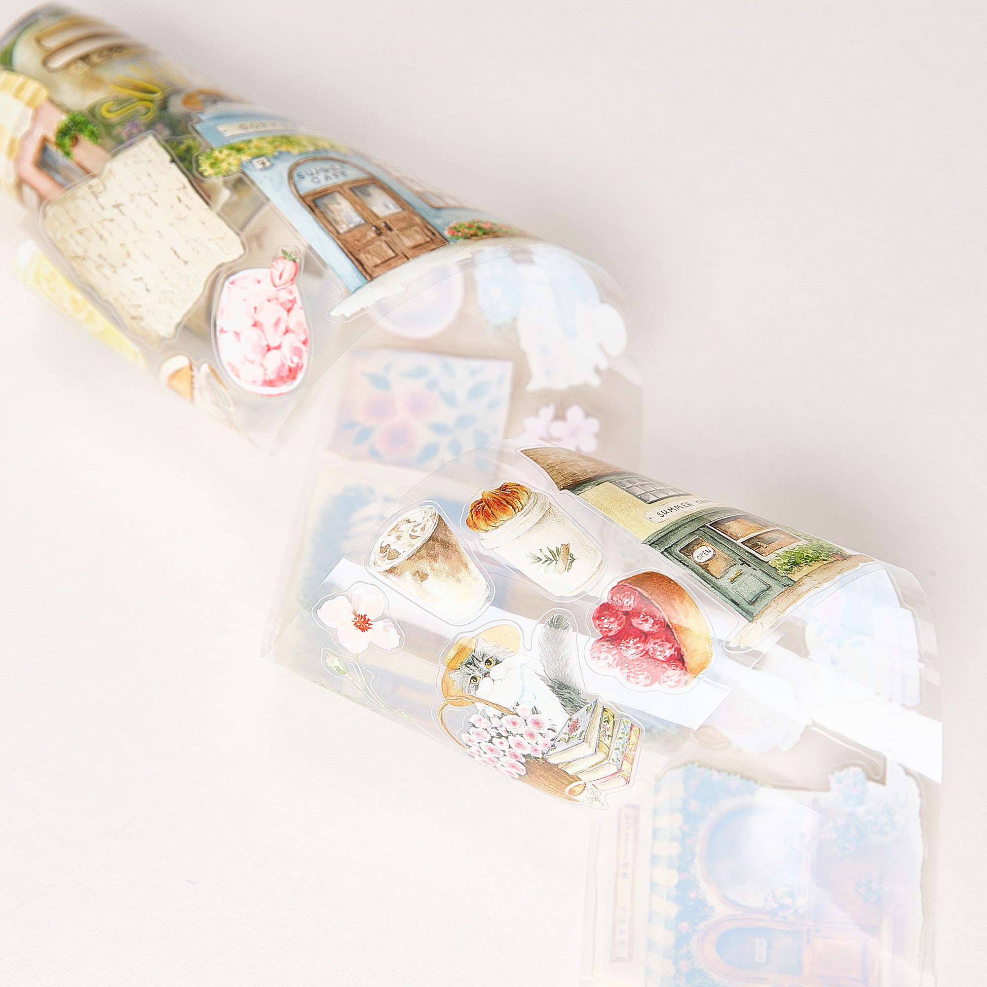 Pre-cut Summer Café Wide Washi/PET Tape | The Washi Tape Shop