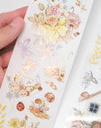 Pre-cut Golden Harvest Wide Washi/PET Tape (Seashell Gilded)