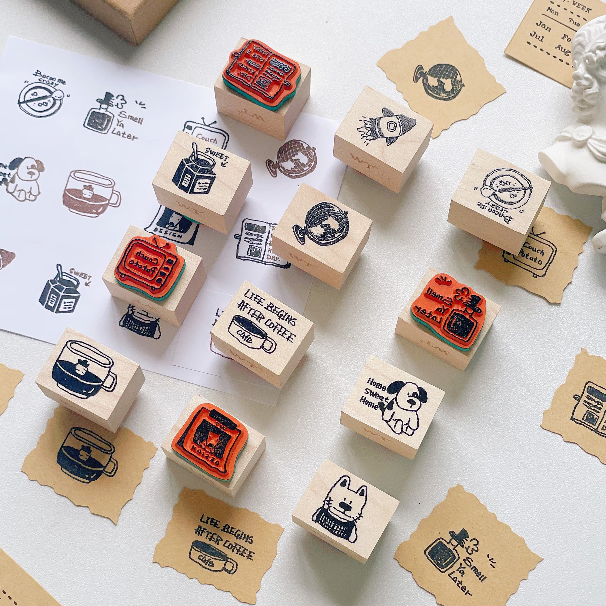 Couch Potato Stamp Set | The Washi Tape Shop. Beautiful Washi and Decorative Tape For Bullet Journals, Gift Wrapping, Planner Decoration and DIY Projects