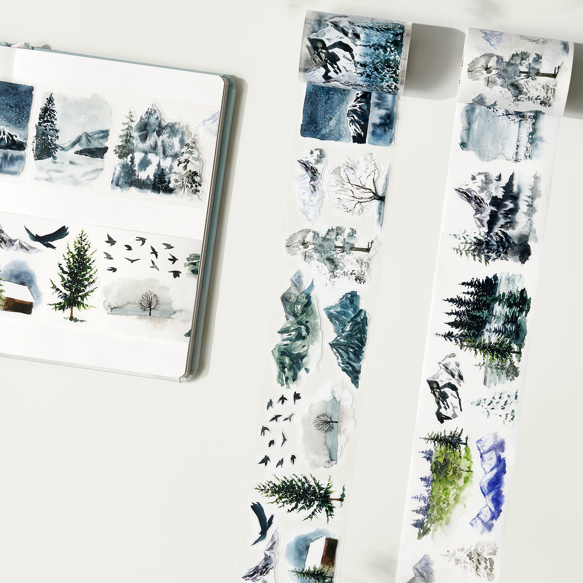 Pre-cut Winter Whispers Wide Washi/PET Tape