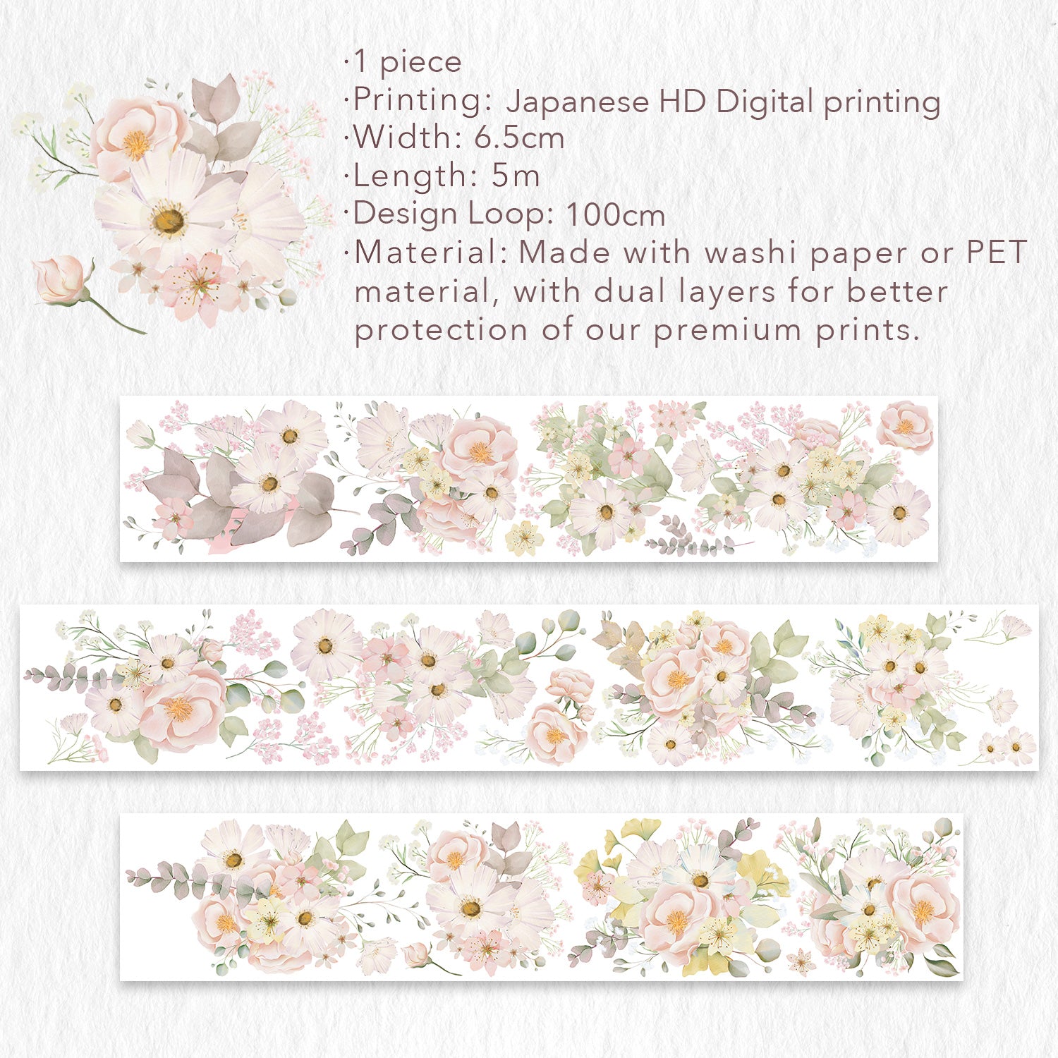 Digital Washi Tape - Nature Green Floral