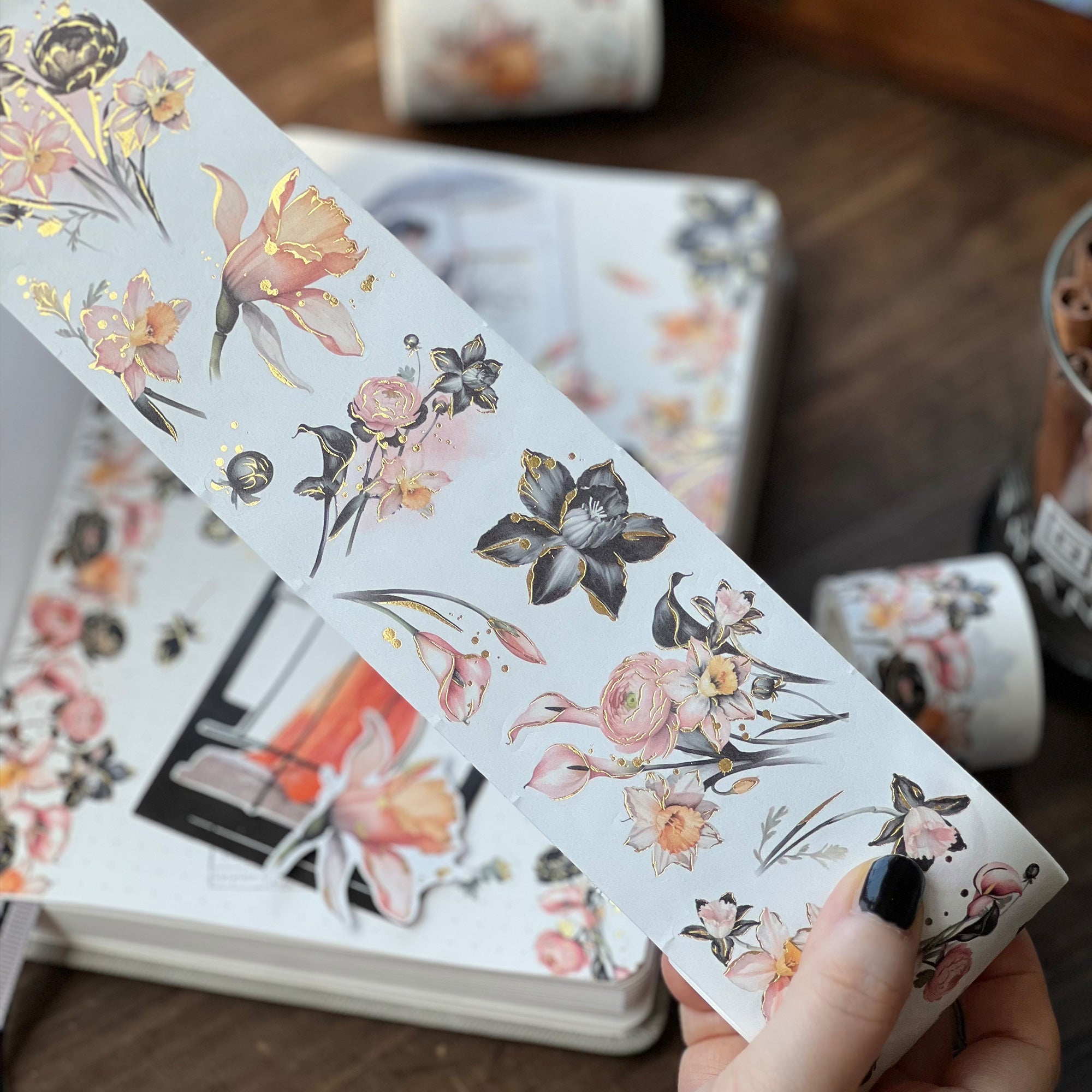 Auric Rose Washi Tape Sticker Set (GILDED) | The Washi Tape Shop. Beautiful Washi and Decorative Tape For Bullet Journals, Gift Wrapping, Planner Decoration and DIY Projects
