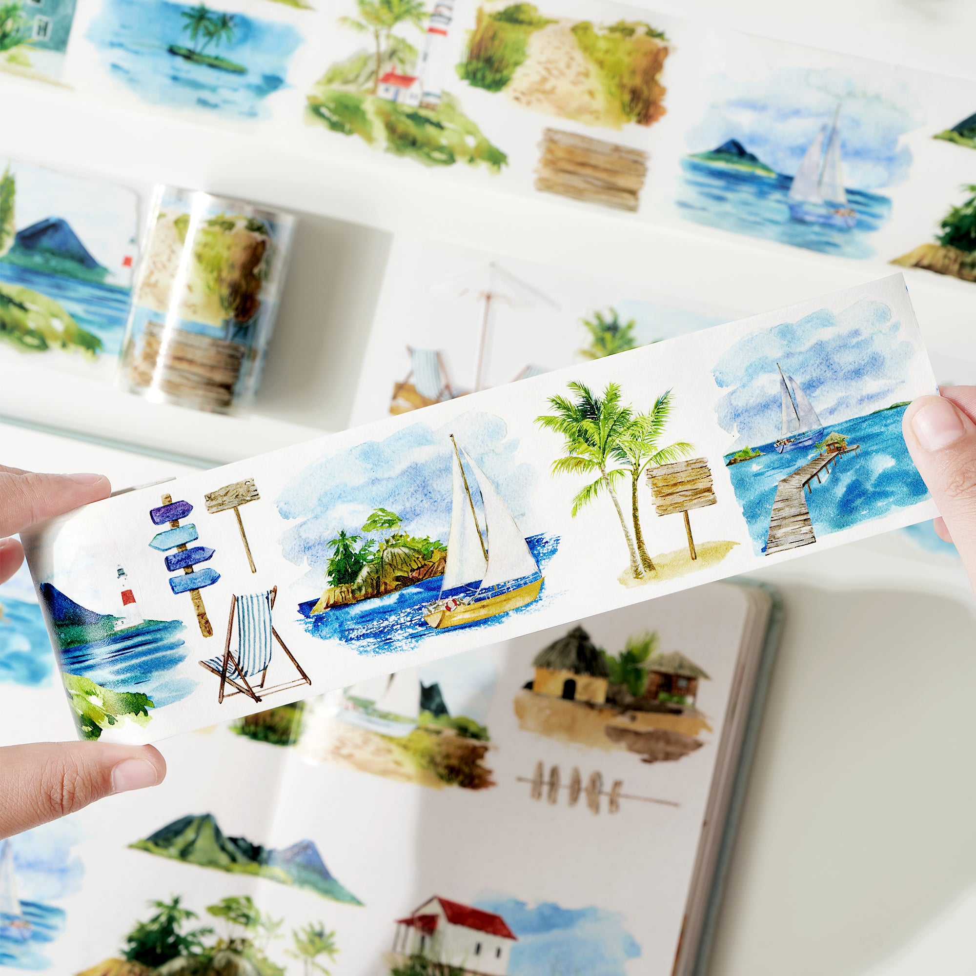 Pre-cut Summer Bliss Wide Washi/PET Tape | The Washi Tape Shop