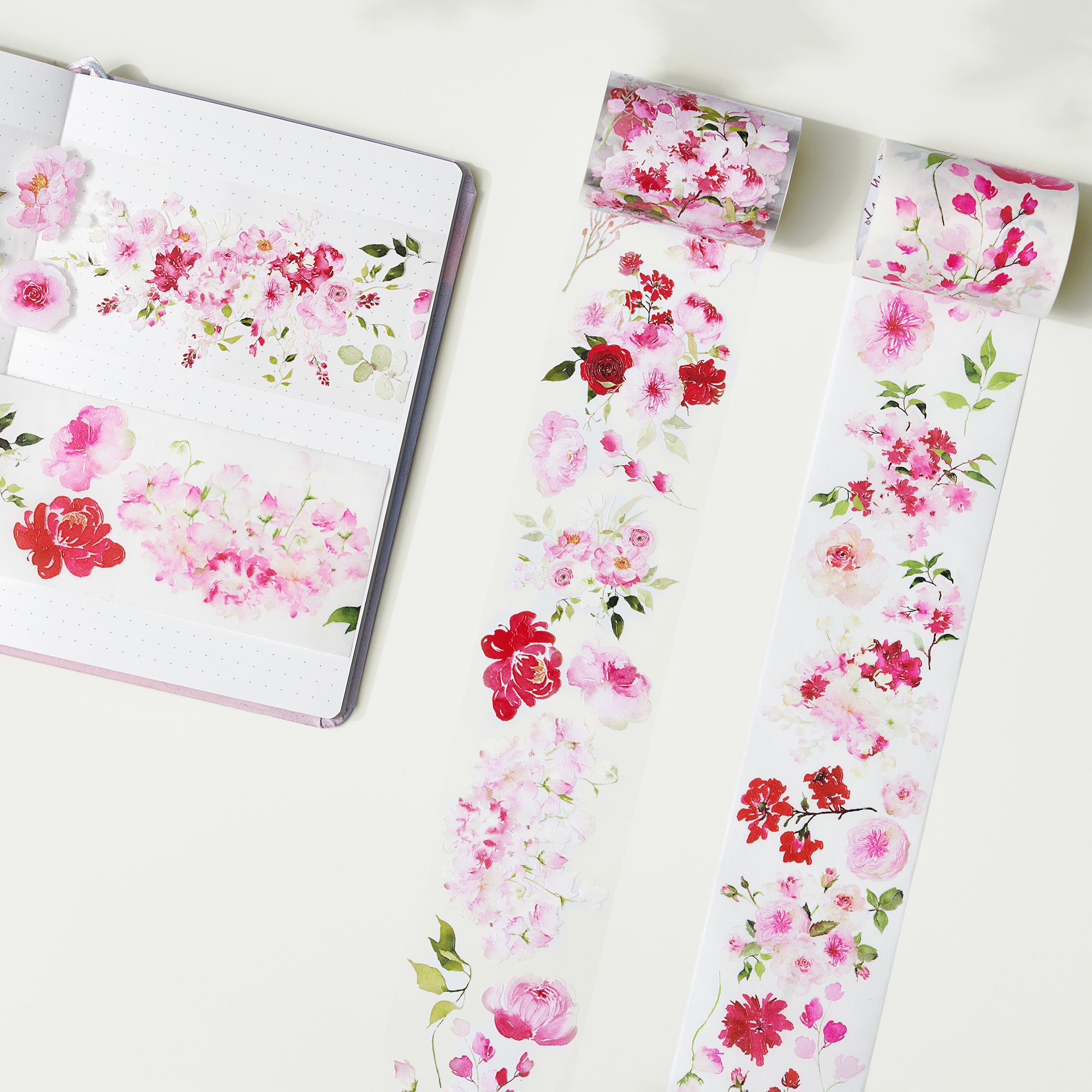 Books and Flowers Pink Washi Tape
