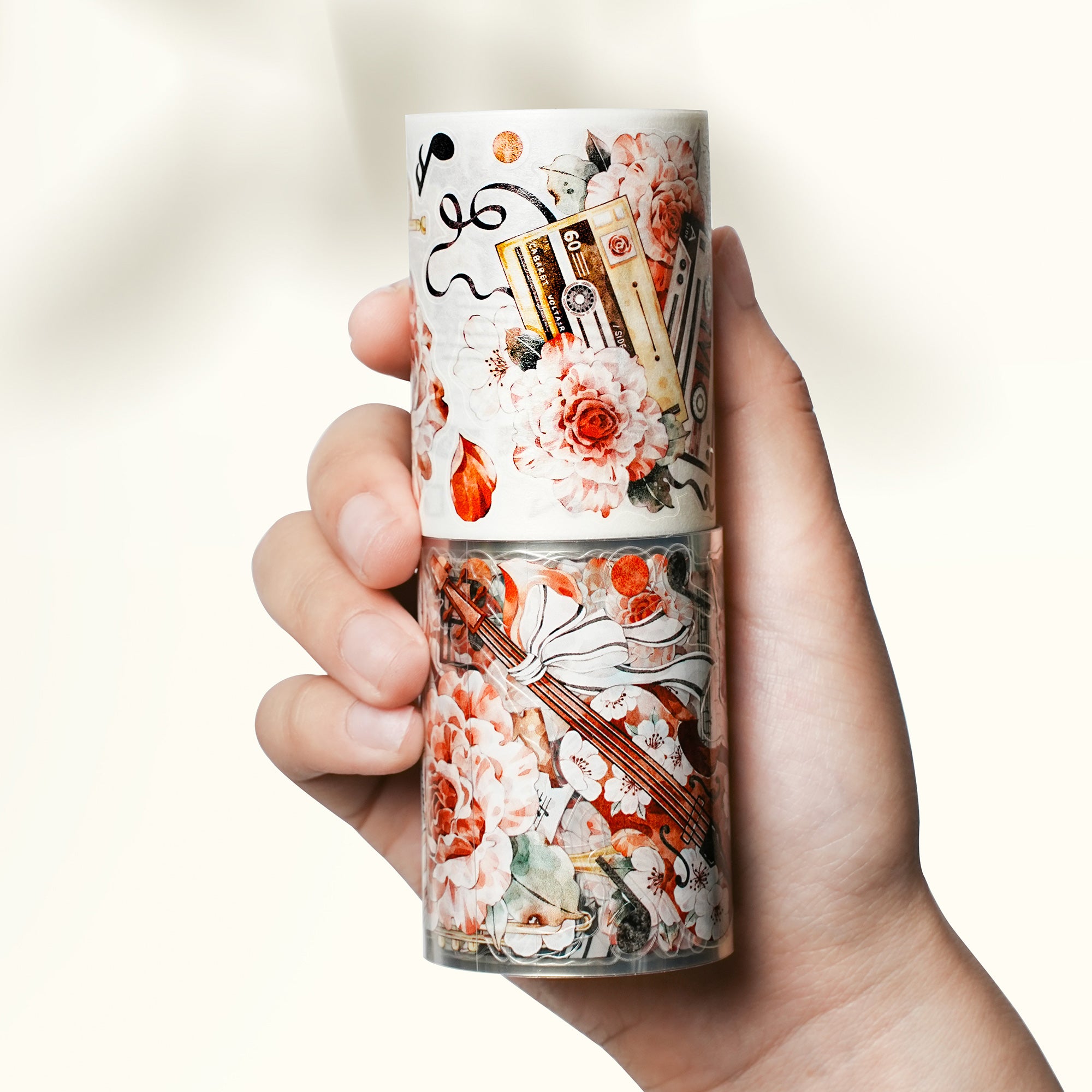 Pre-cut Rose Sonata Wide Washi/PET Tape | The Washi Tape Shop