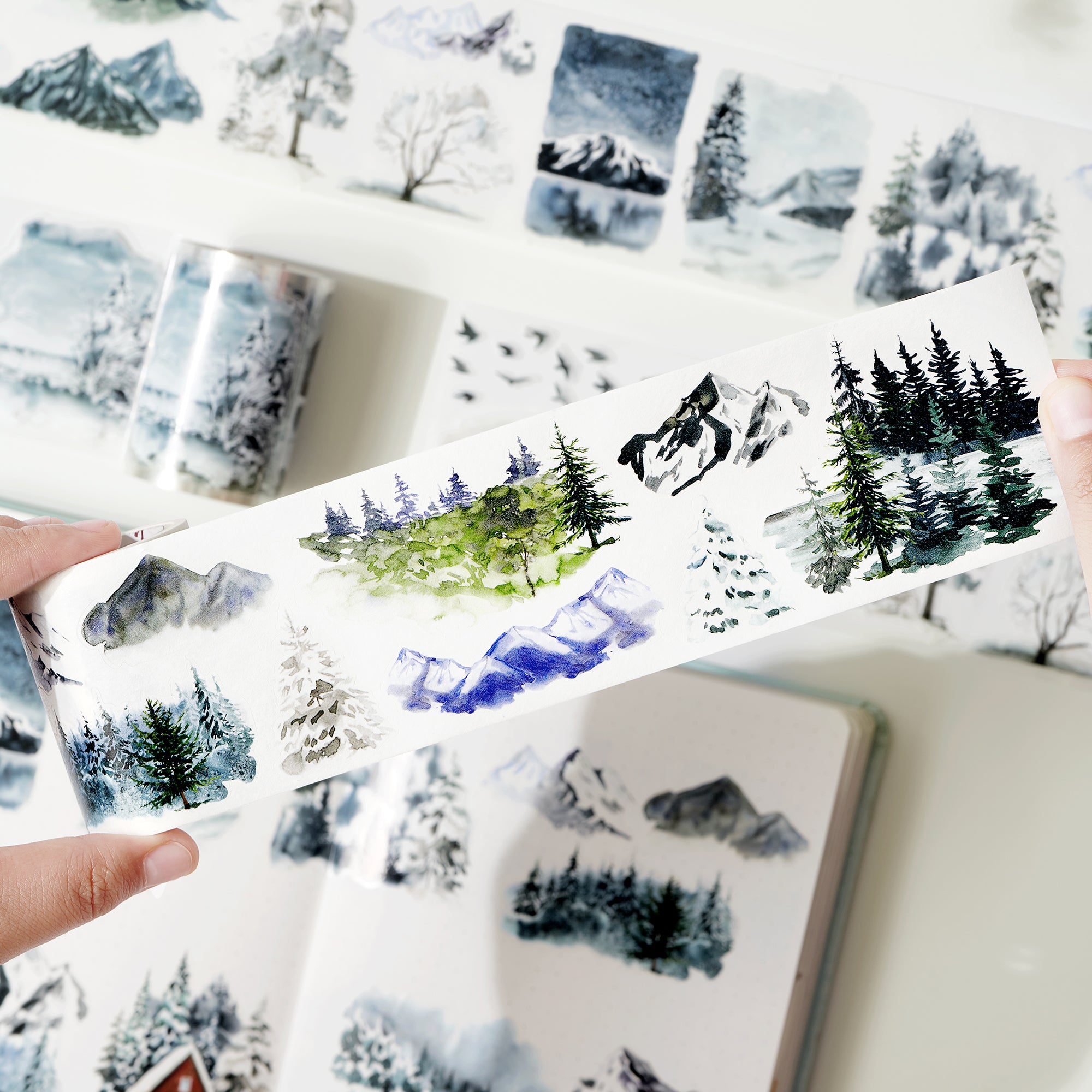 Pre-cut Winter Whispers Wide Washi/PET Tape