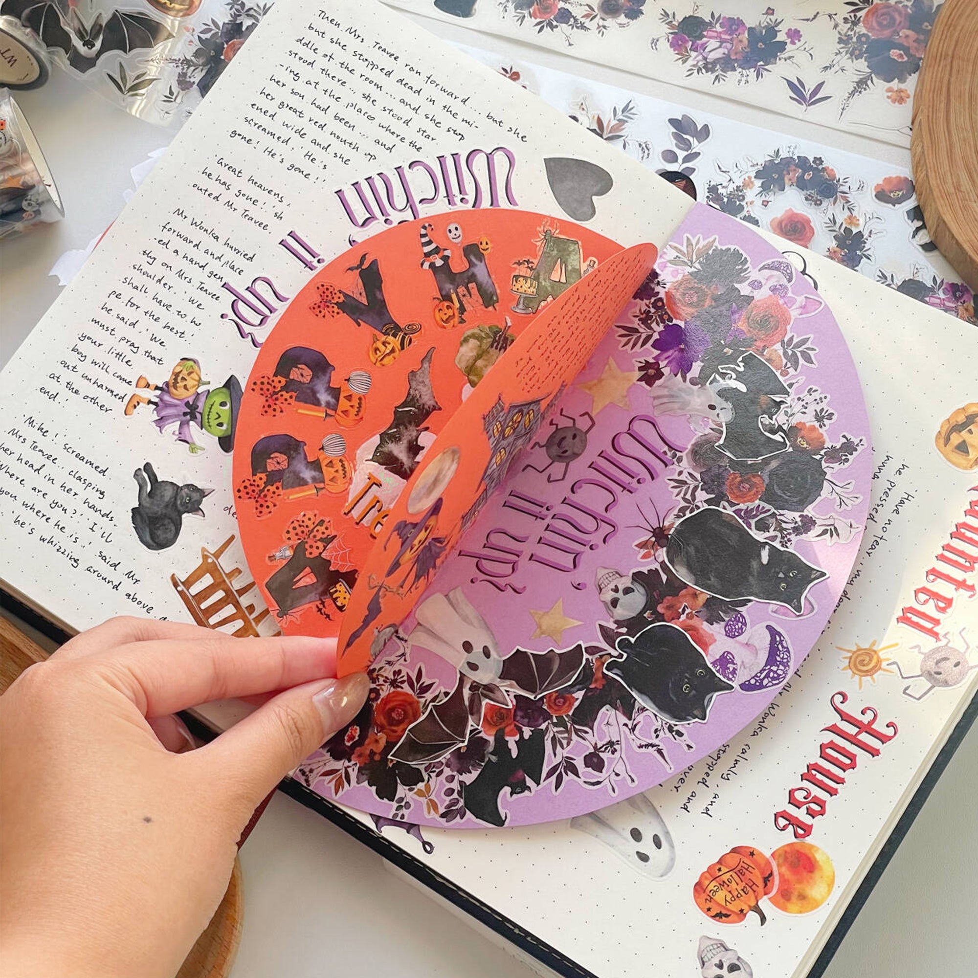 Pre-cut Mystic Meow Wide Washi/PET Tape