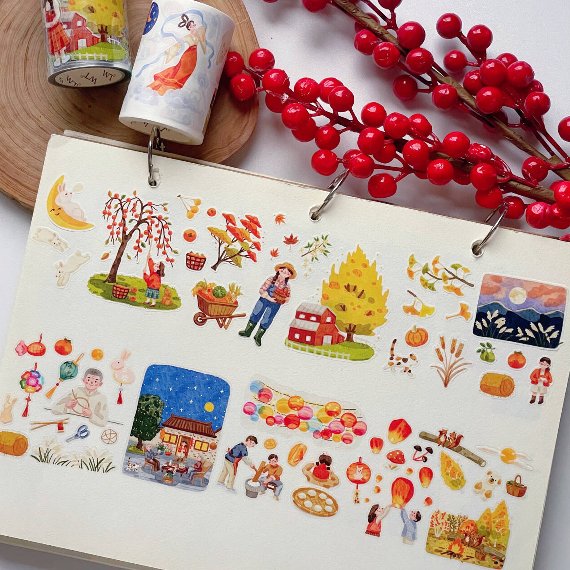 Pre-cut Moon Festival Wide Washi/PET Tape