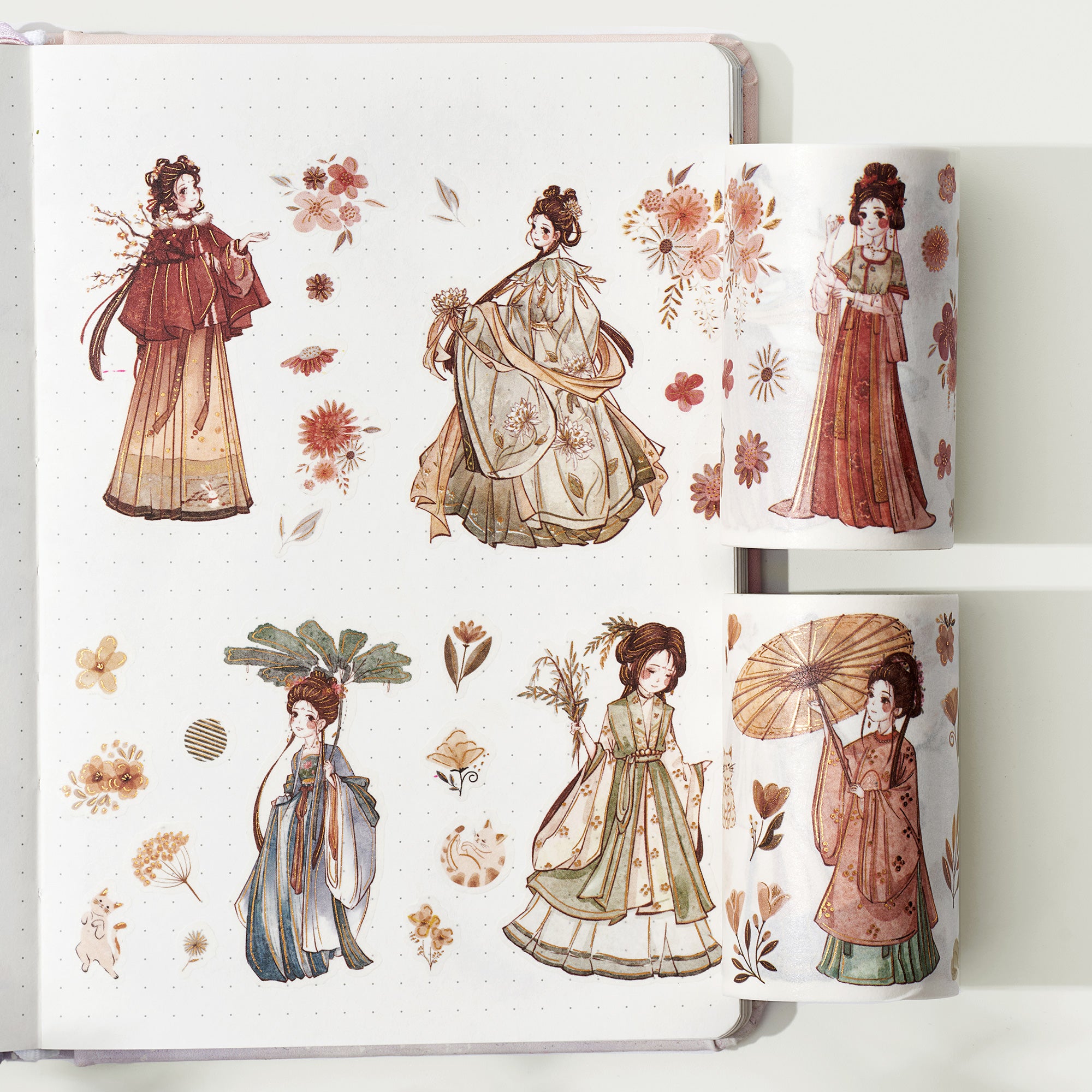 Vintage Floral Stickers  Washi Tape Set by rawpixel on Dribbble