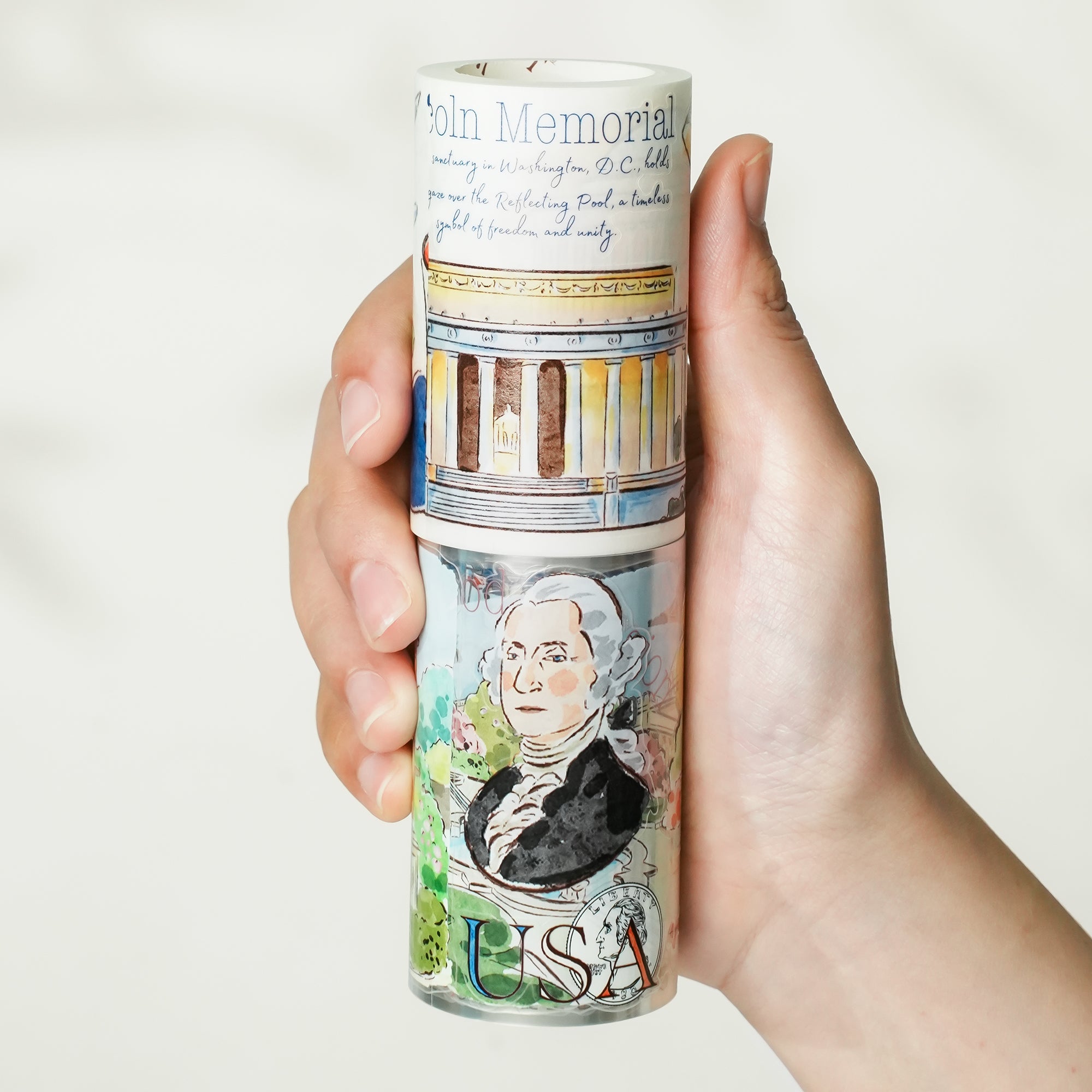 Pre-cut Washington Icons Wide Washi/PET Tape