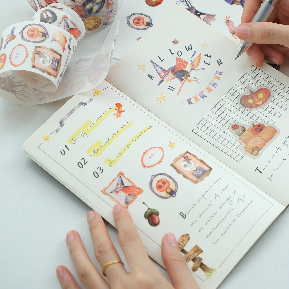 Pre-cut Ghoulish Gathering Wide Washi/PET Tape