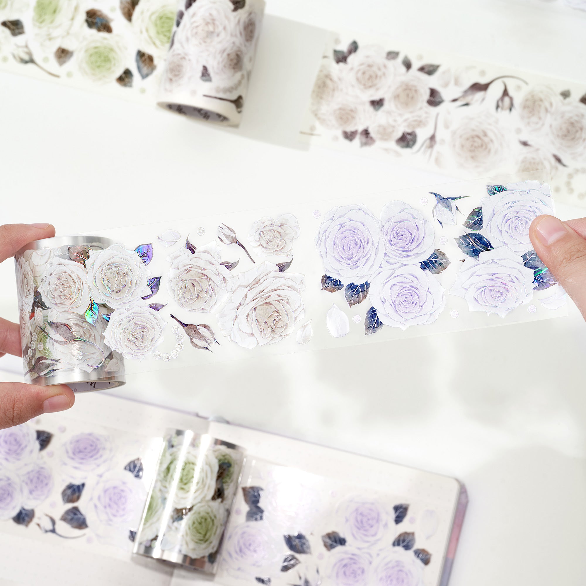 Floret Trilogy Wide Washi / PET Tape | The Washi Tape Shop. Beautiful Washi and Decorative Tape For Bullet Journals, Gift Wrapping, Planner Decoration and DIY Projects