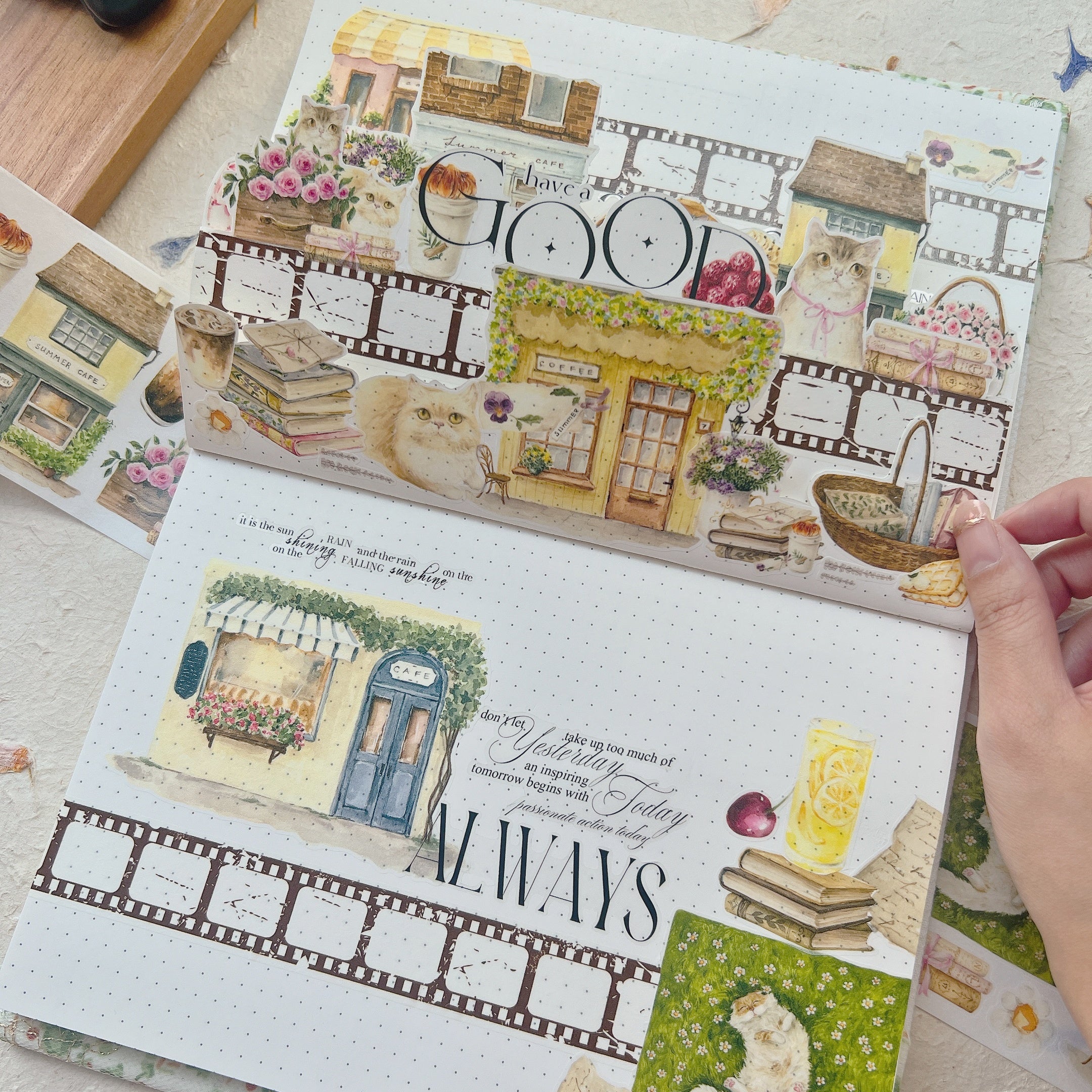 カナダWT Pre-cut Summer Café PET Pre-cut Summer Café Wide Washi/PET Tape | The Washi Tape Shop