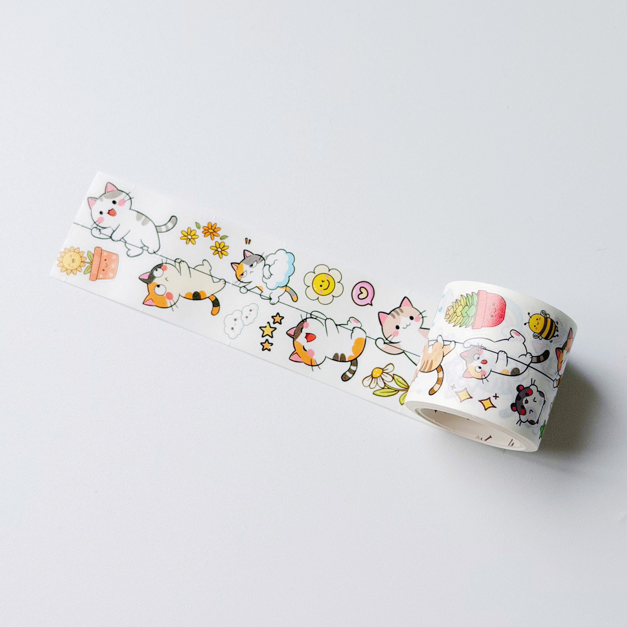 Pre-cut Kitty Cascade Wide Washi/PET Tape
