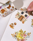 Pre-cut Golden Harvest Wide Washi/PET Tape (Seashell Gilded)