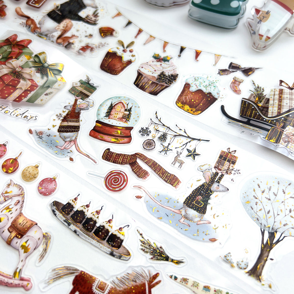 Pre-cut Woodland Chronicle Wide Washi/PET Tape (Seashell Gilded) | The Washi Tape Shop. Beautiful Washi and Decorative Tape For Bullet Journals, Gift Wrapping, Planner Decoration and DIY Projects