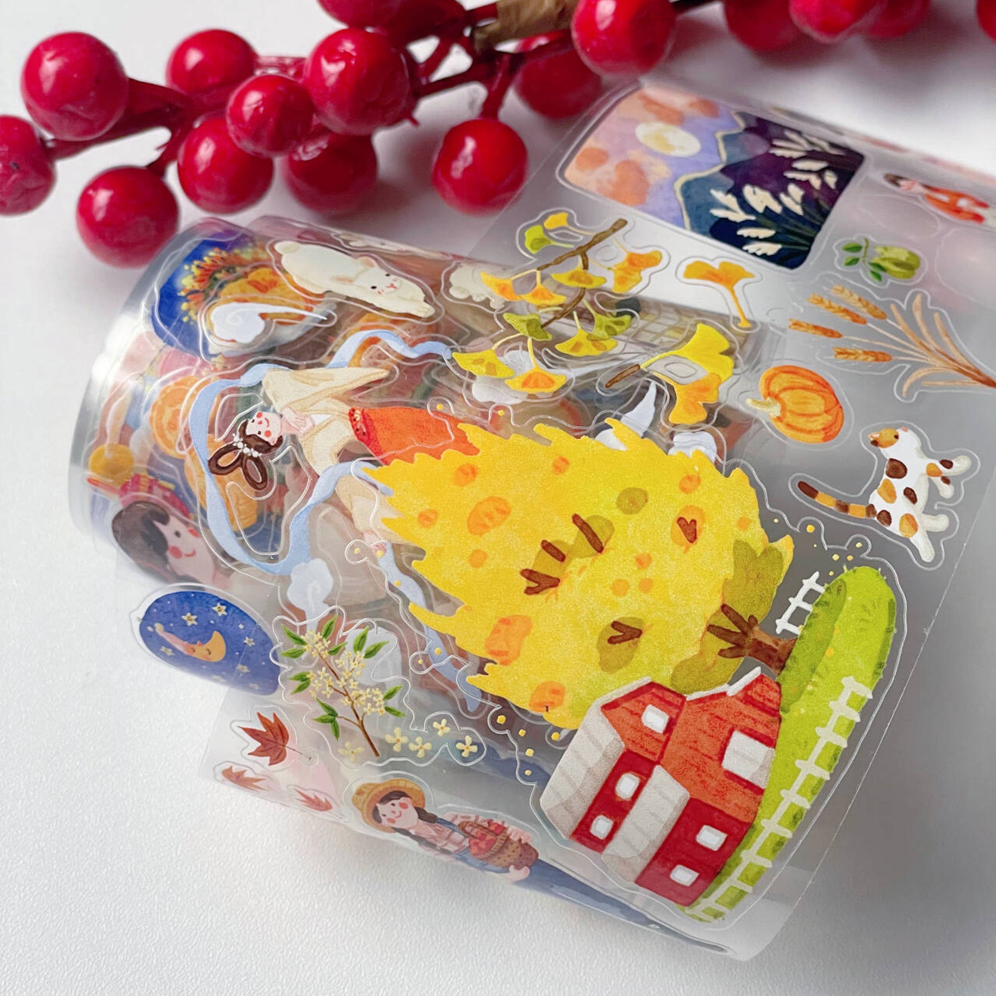 Pre-cut Moon Festival Wide Washi/PET Tape