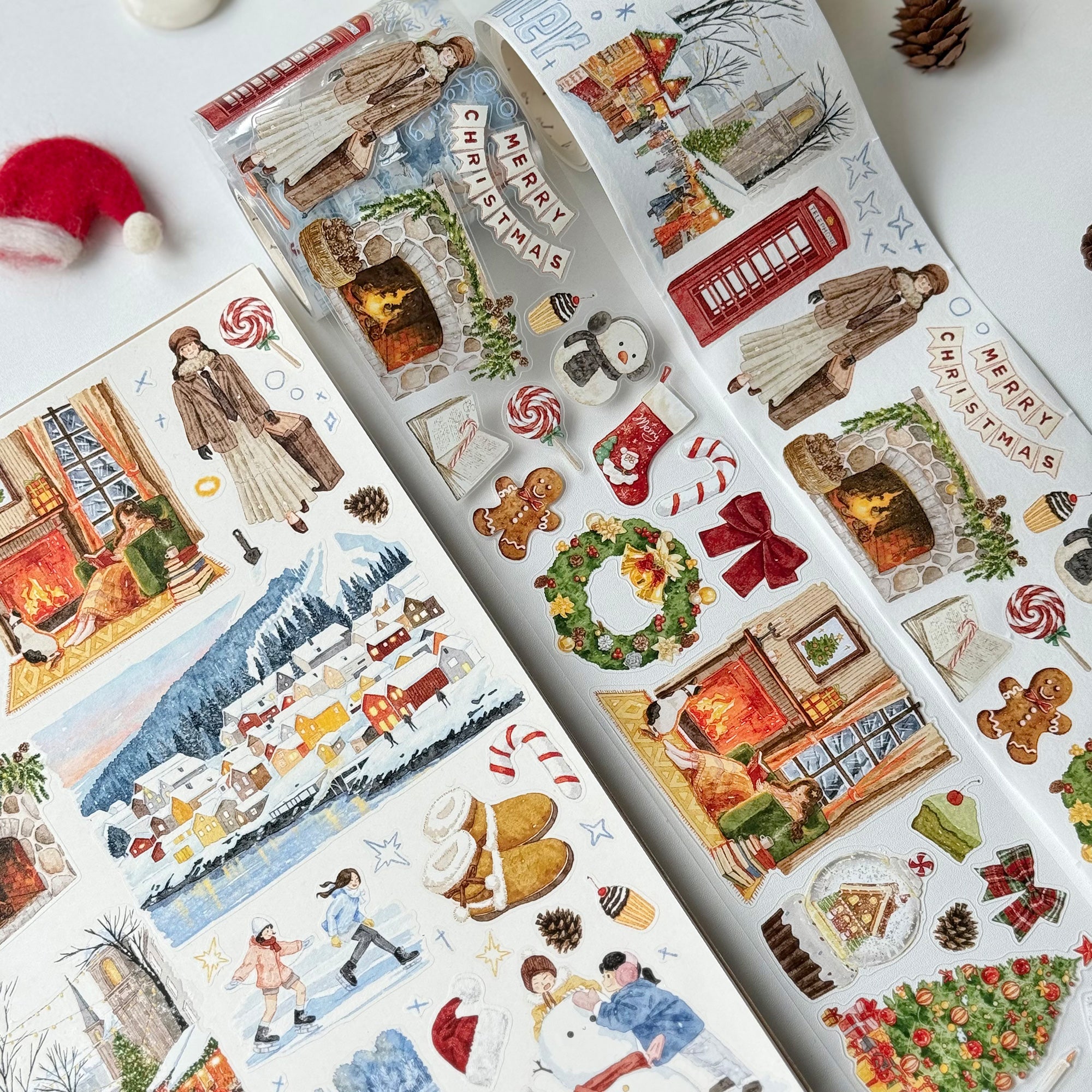 Pre-cut Winter&#39;s Whisper Wide Washi/PET Tape