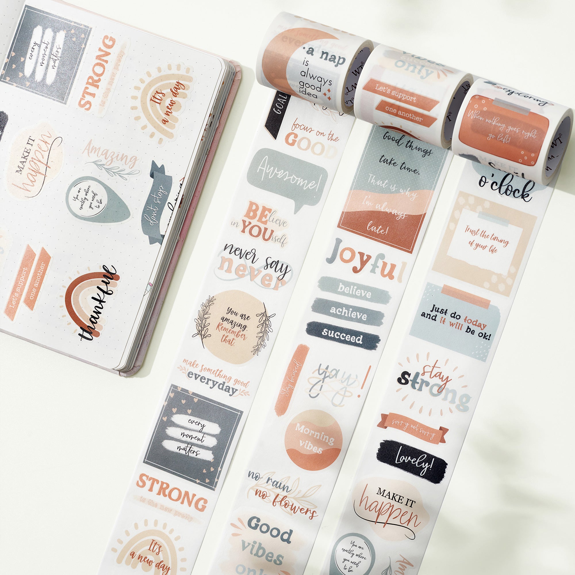 Motivational Washi Tape Sticker Set | The Washi Tape Shop. Beautiful Washi and Decorative Tape For Bullet Journals, Gift Wrapping, Planner Decoration and DIY Projects