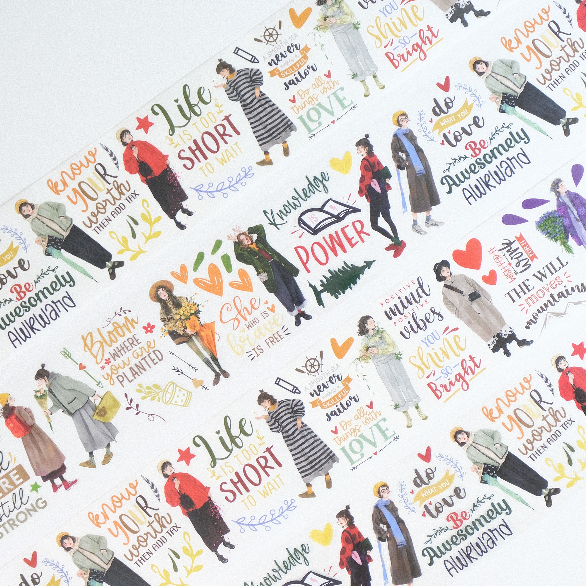 Pre-cut Silent Silhouette Wide Washi/PET Tape | The Washi Tape Shop. Beautiful Washi and Decorative Tape For Bullet Journals, Gift Wrapping, Planner Decoration and DIY Projects