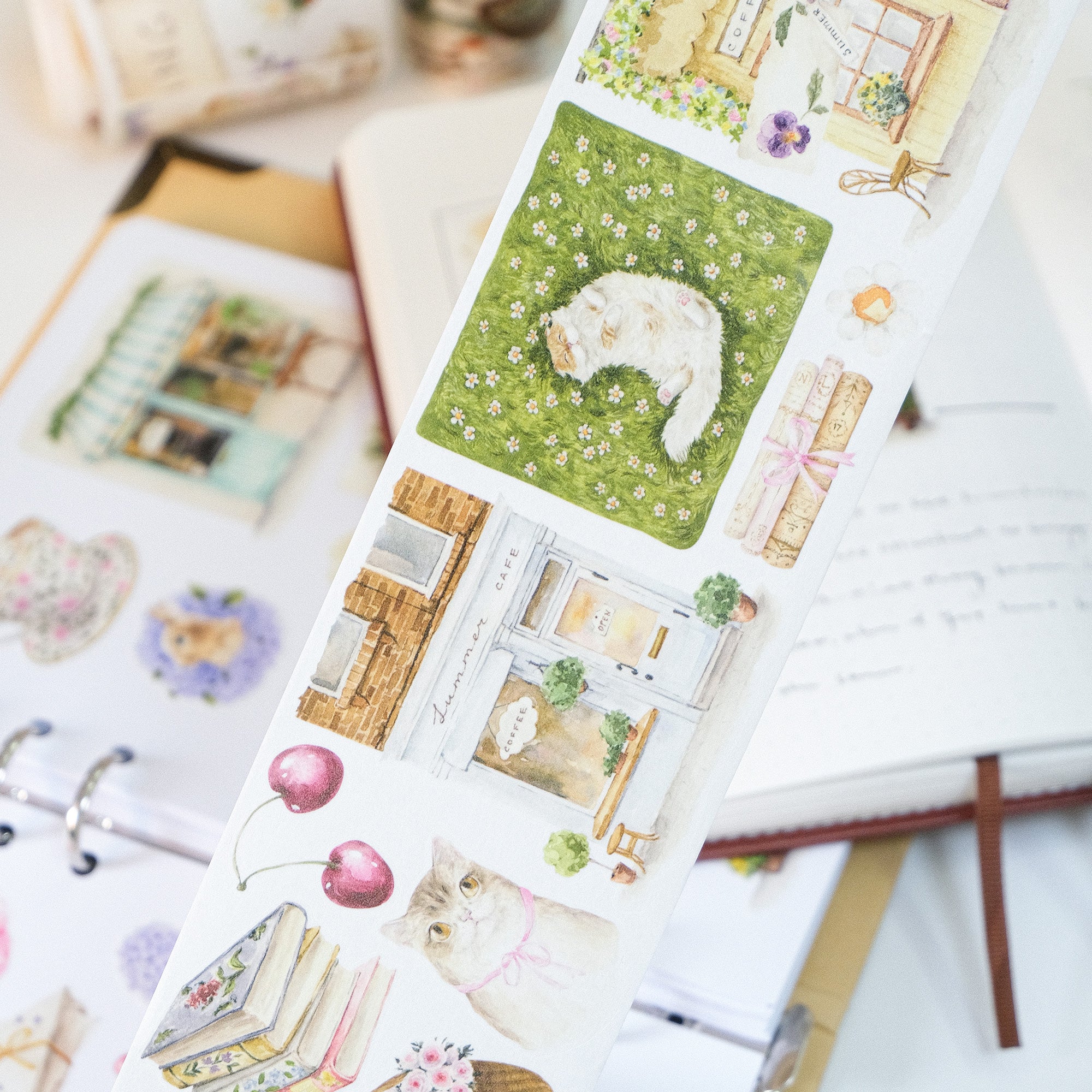 カナダWT Pre-cut Summer Café PET Pre-cut Summer Café Wide Washi/PET Tape | The Washi Tape Shop