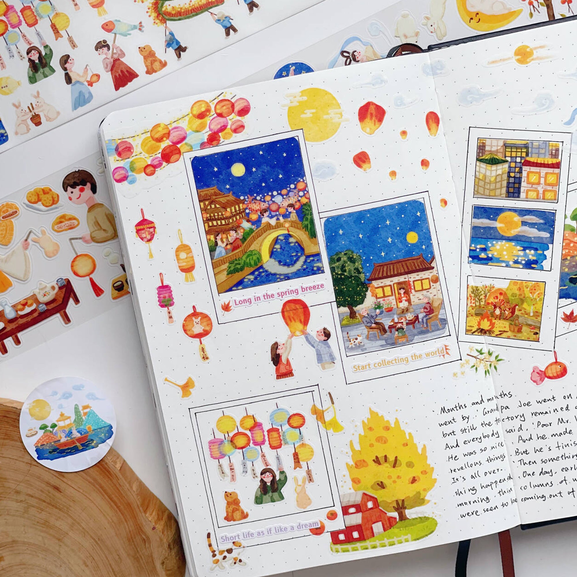 Pre-cut Moon Festival Wide Washi/PET Tape