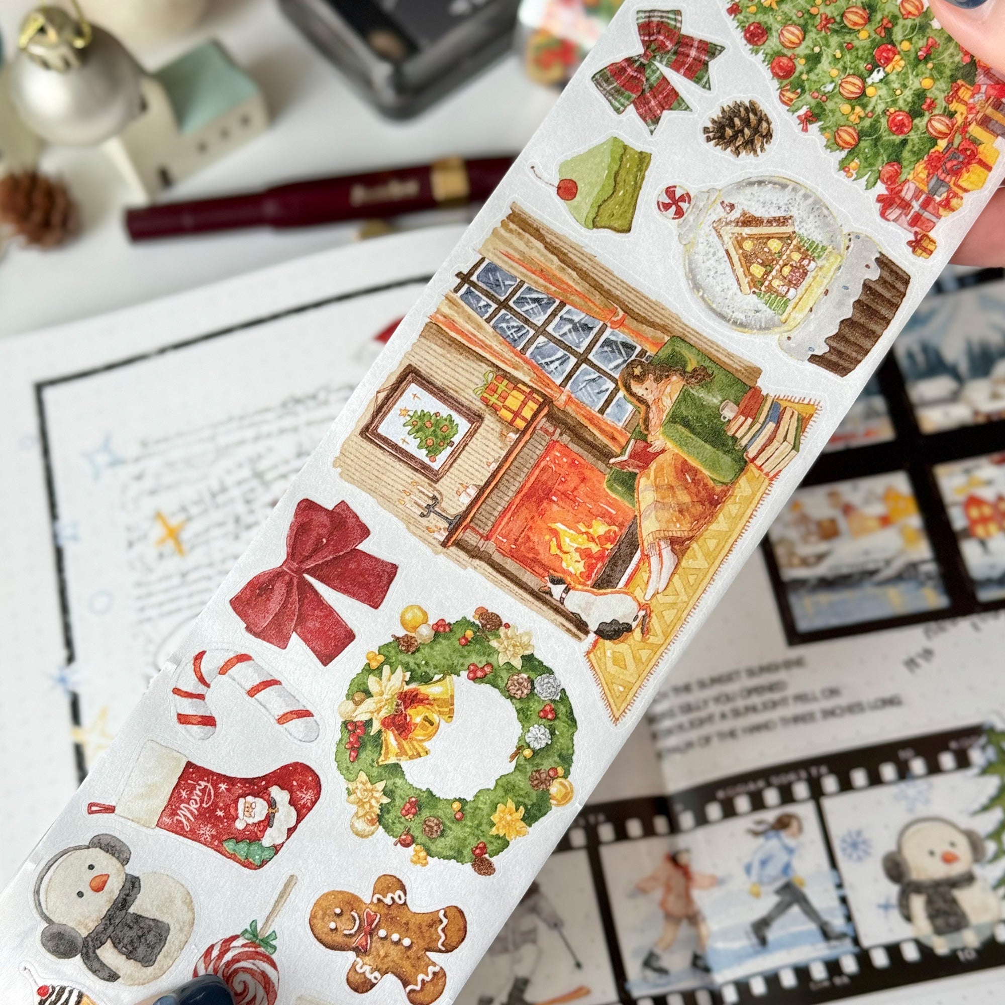 Pre-cut Winter&#39;s Whisper Wide Washi/PET Tape