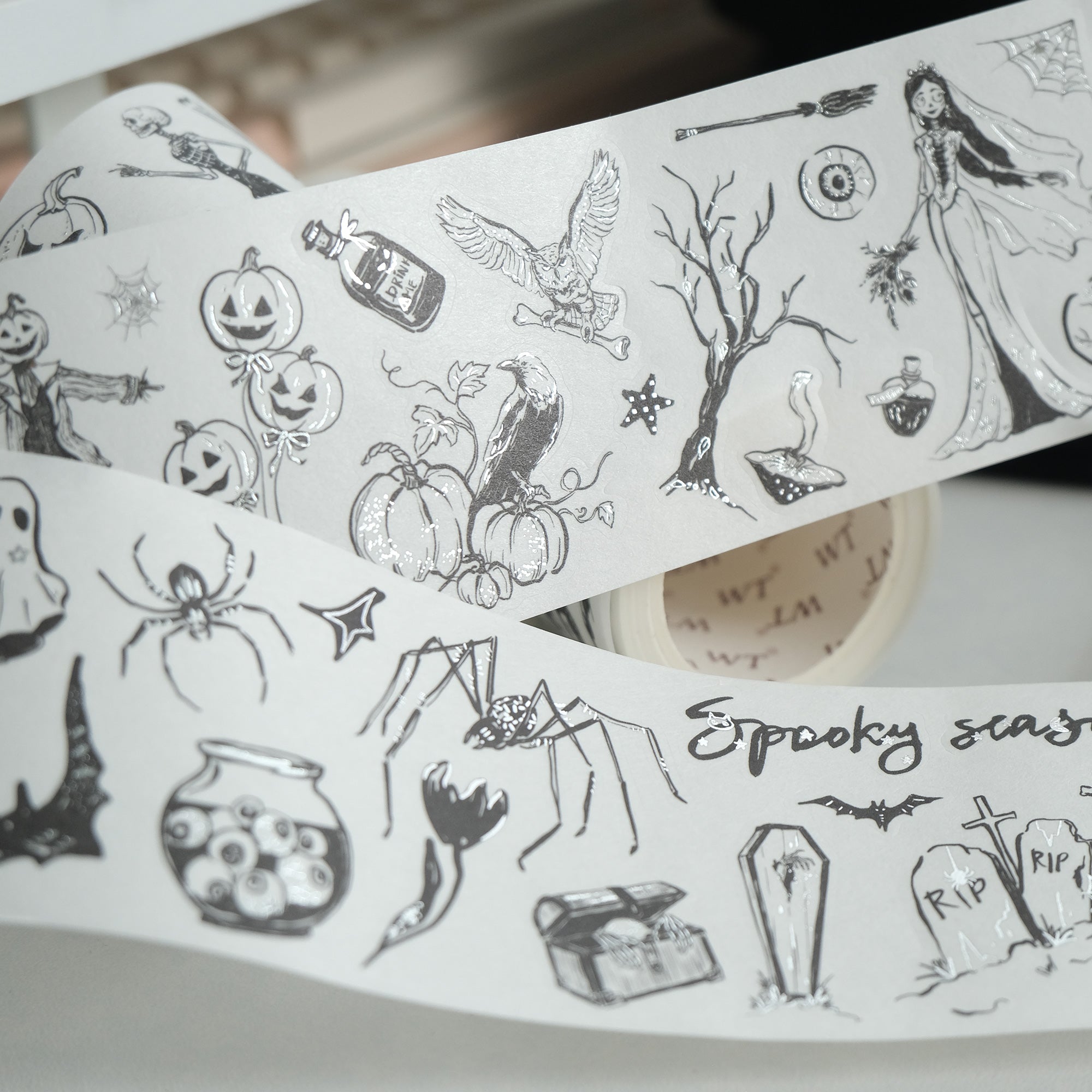 Graveyard Scribbles Washi Tape Sticker Set (GILDED)