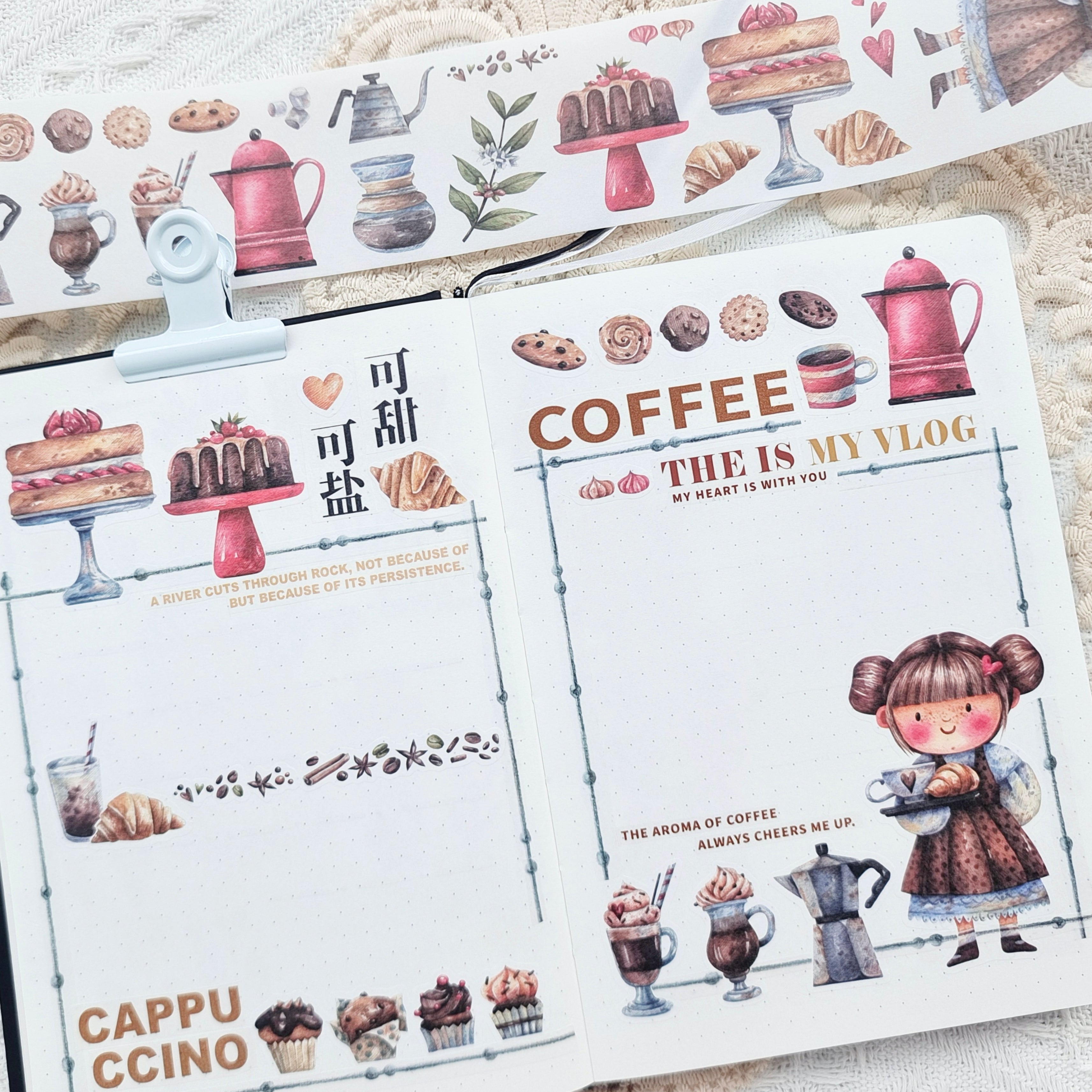 Moodtape Starbucks Coffee Watercolor Deco Flake Stickers - tokopie