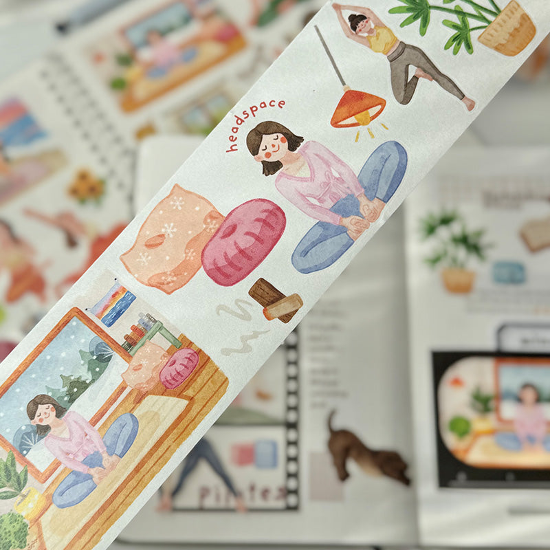 Pre-cut Yoga Ode Wide Washi/PET Tape | The Washi Tape Shop. Beautiful Washi and Decorative Tape For Bullet Journals, Gift Wrapping, Planner Decoration and DIY Projects