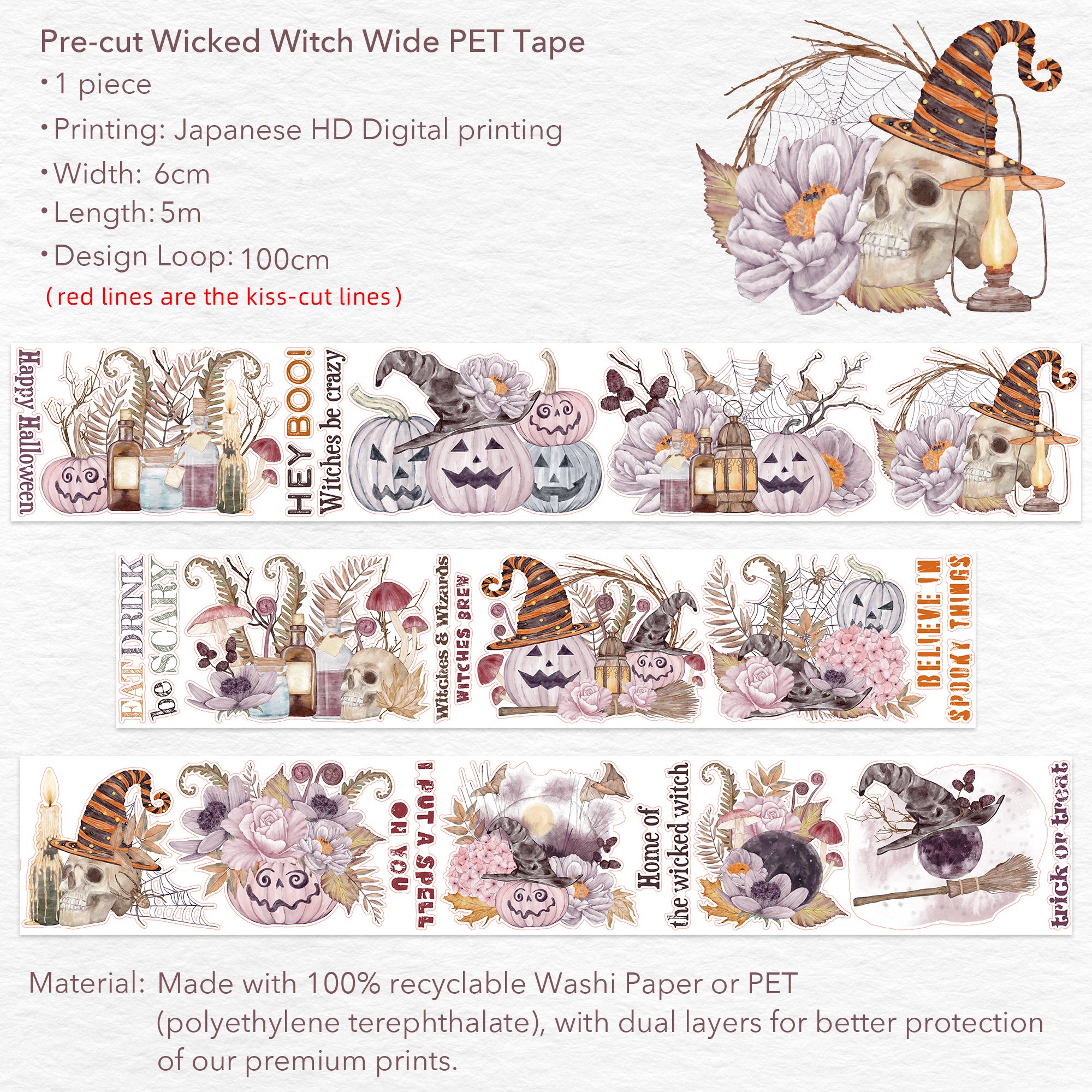 Wicked Witch Wide Washi/PET Tape