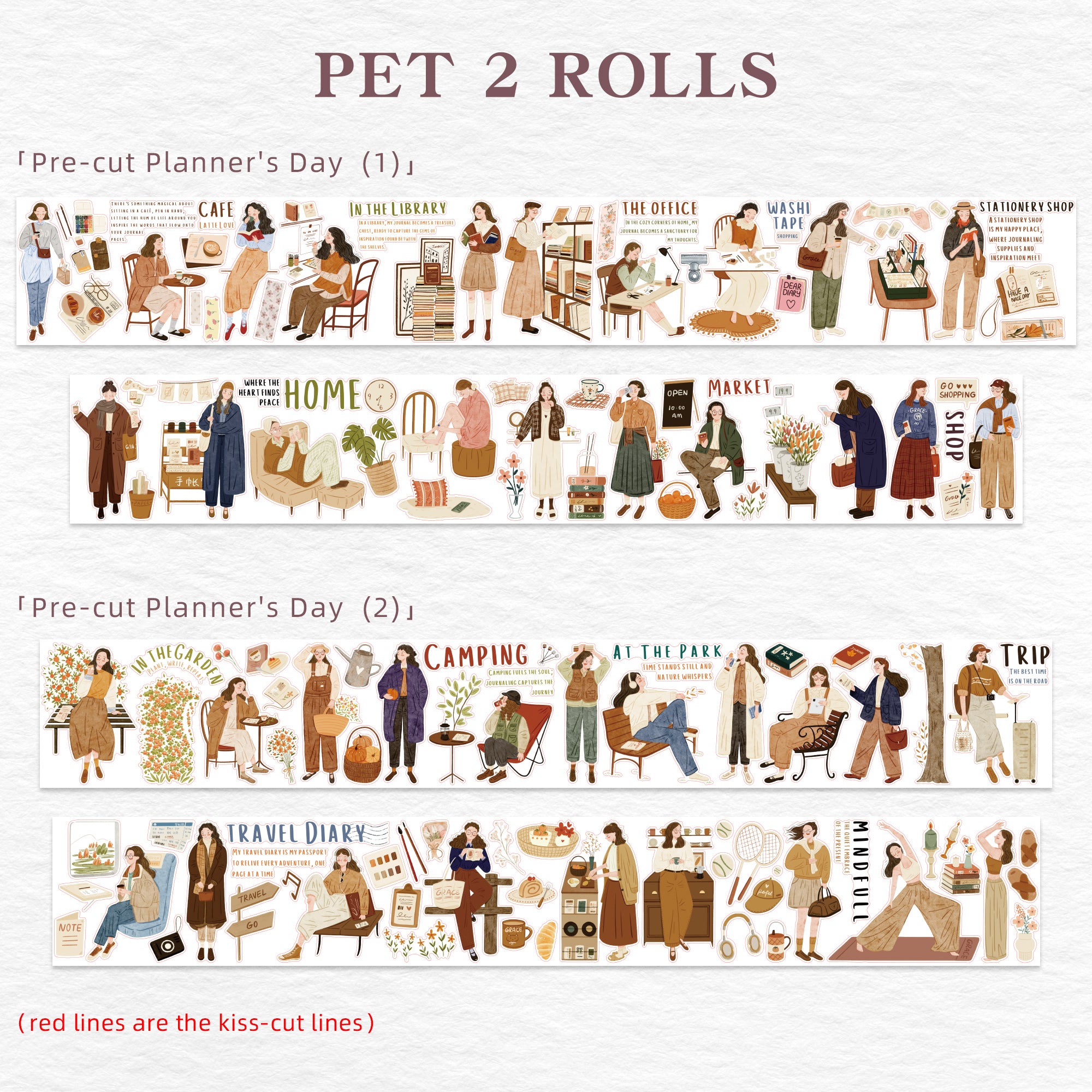 Pre-cut Planner's Day Washi/PET Tape Set | The Washi Tape Shop
