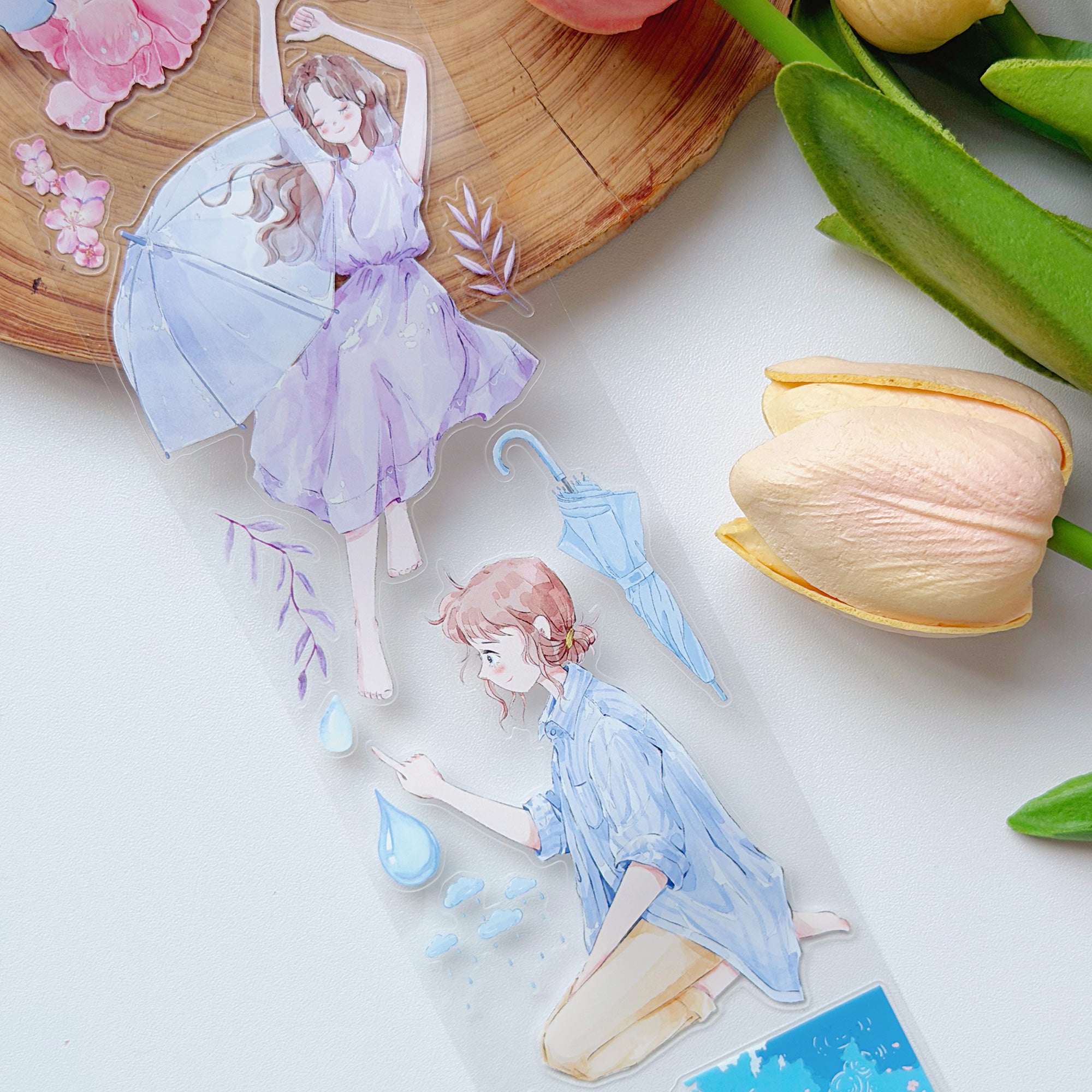 Pre-cut Morning Dew Wide Washi/PET Tape | The Washi Tape Shop