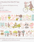 Pre-cut Woodland Pals Wide Washi/PET Tape